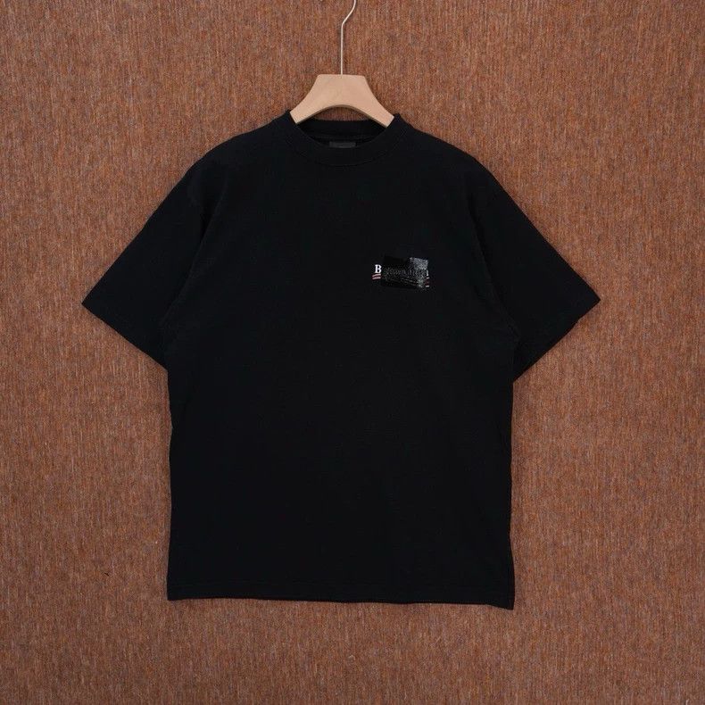Balenciaga Tape cola black short-sleeved shirt