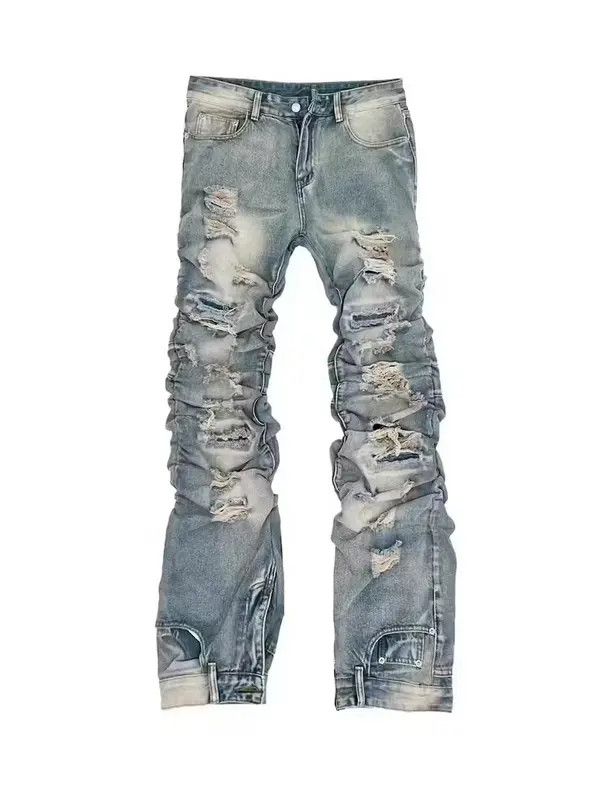 VIBE Vintage washed blue ripped pleated street hip hop jeans Size US 31 - 5 Thumbnail