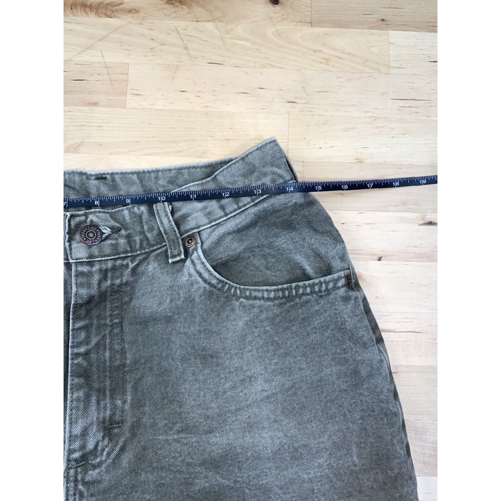 Lee VINTAGE Lee Original Green jeans 100% Cotton 10M Womens Blue 5-Pocket Design Regular Fit High Rise USA Denim Shirt? Size 32" / US 10 / IT 46 - 7 Thumbnail