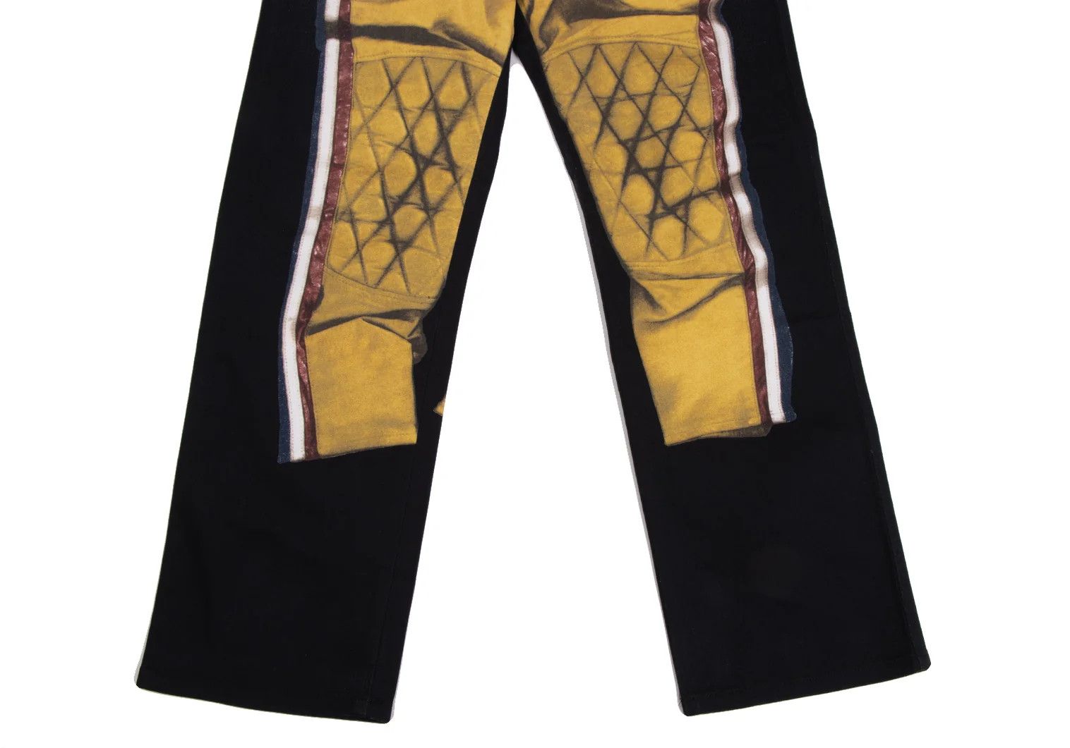 Jean Paul Gaultier Biker Pants with Transfer Design in Navy Yellow Size US 32 / EU 48 - 8 Thumbnail