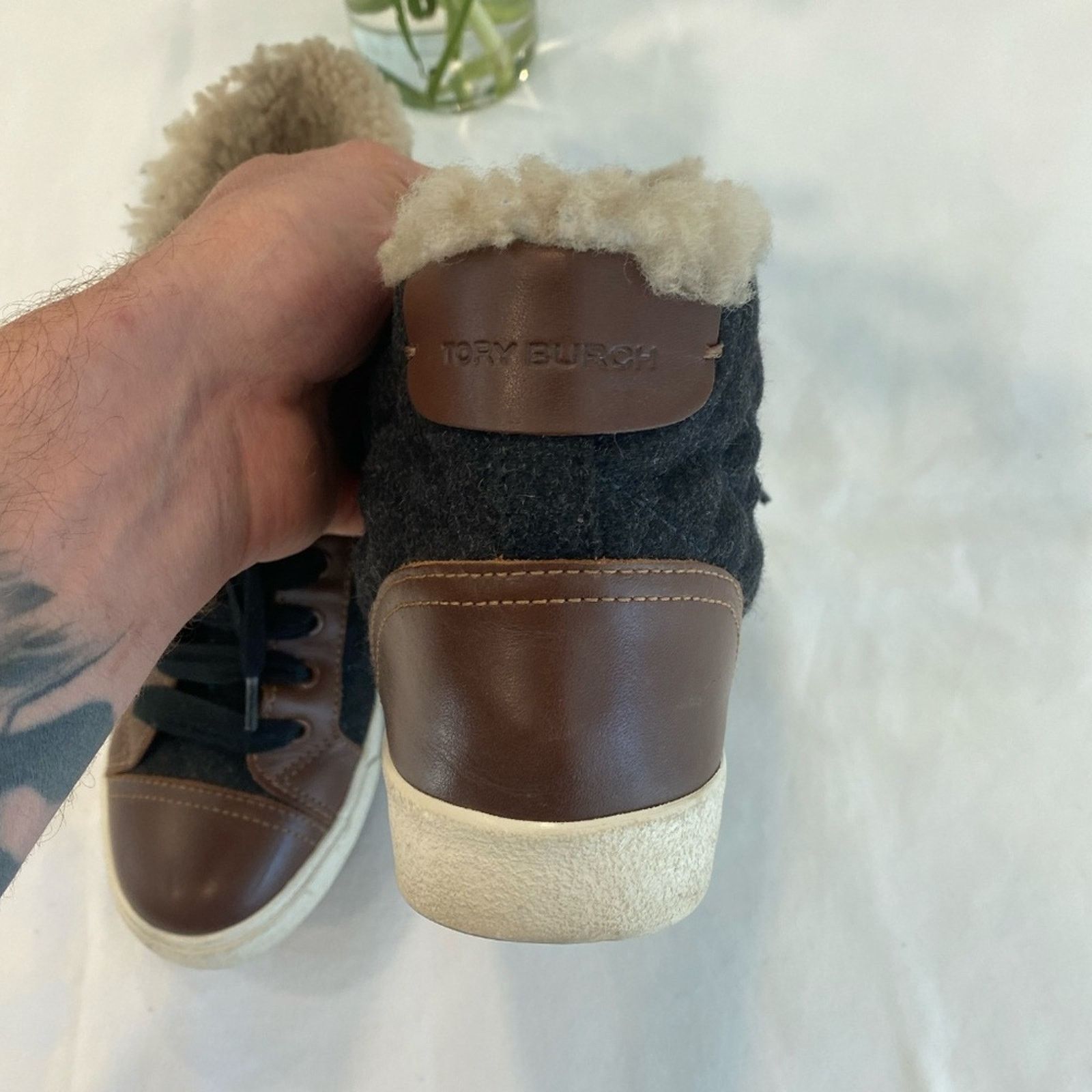 Tory Burch Tory Burch Women's Hi-Top Flannel Booties - 7.5 Size US 7.5 / IT 37.5 - 10 Thumbnail