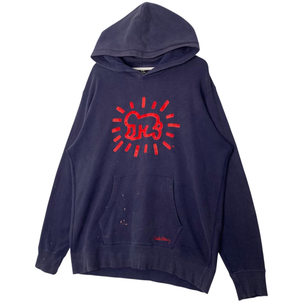 Vintage Vintage Keith Haring Uniqlo Hoodie Sweater Sun Faded Stains Size US L / EU 52-54 / 3 - 2 Thumbnail