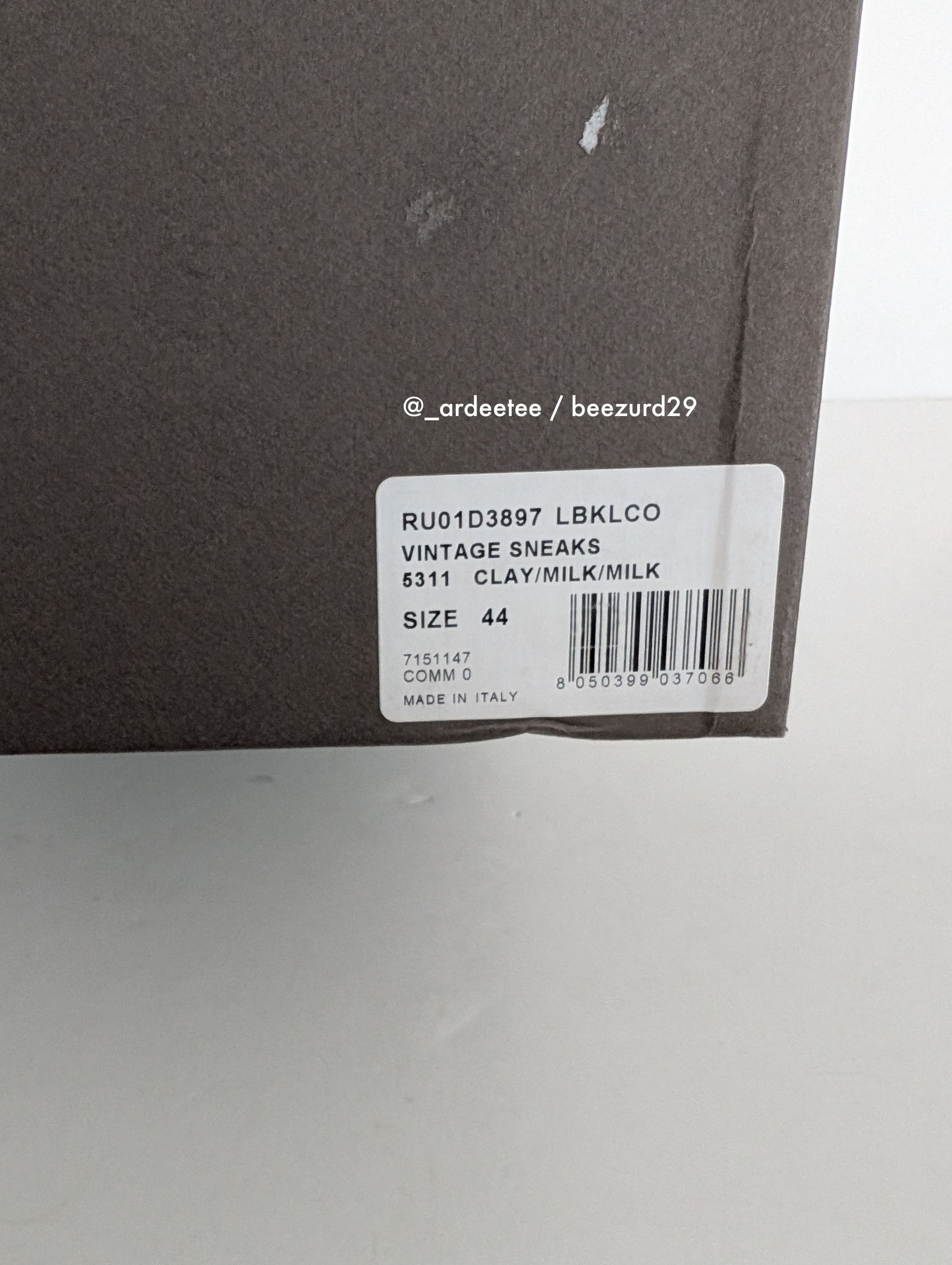 Rick Owens *NEW* NUBUCK LEATHER VINTAGE SNEAKERS VANS CLAY SS24 Size US 11 / EU 44 - 13 Thumbnail