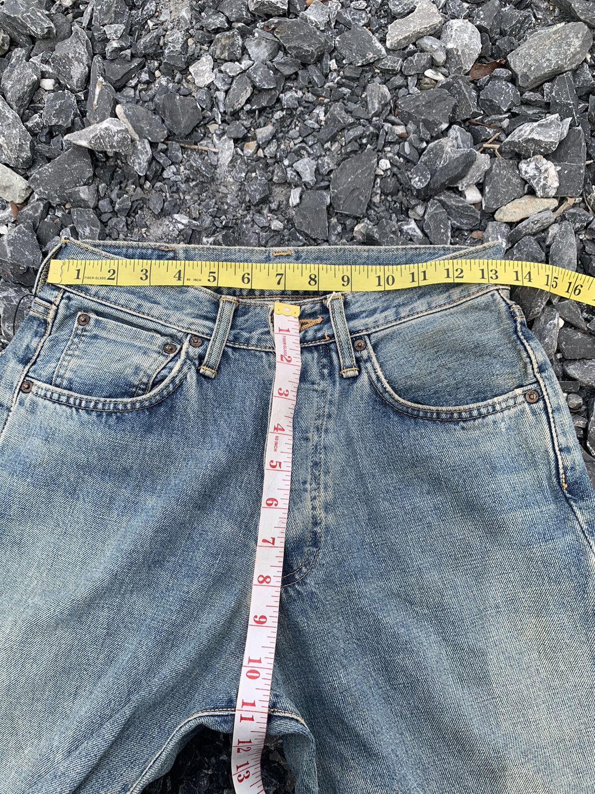 Kapital VINTAGE EDWIN 505X SELVEDGE BUTTON FLY DISTRESSED DENIM Size US 27 - 22 Thumbnail