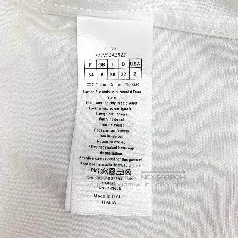 Dior Dior White striped bee embroidery stitching cotton lapel s Size XXS / US 00 / IT 34 - 7 Thumbnail