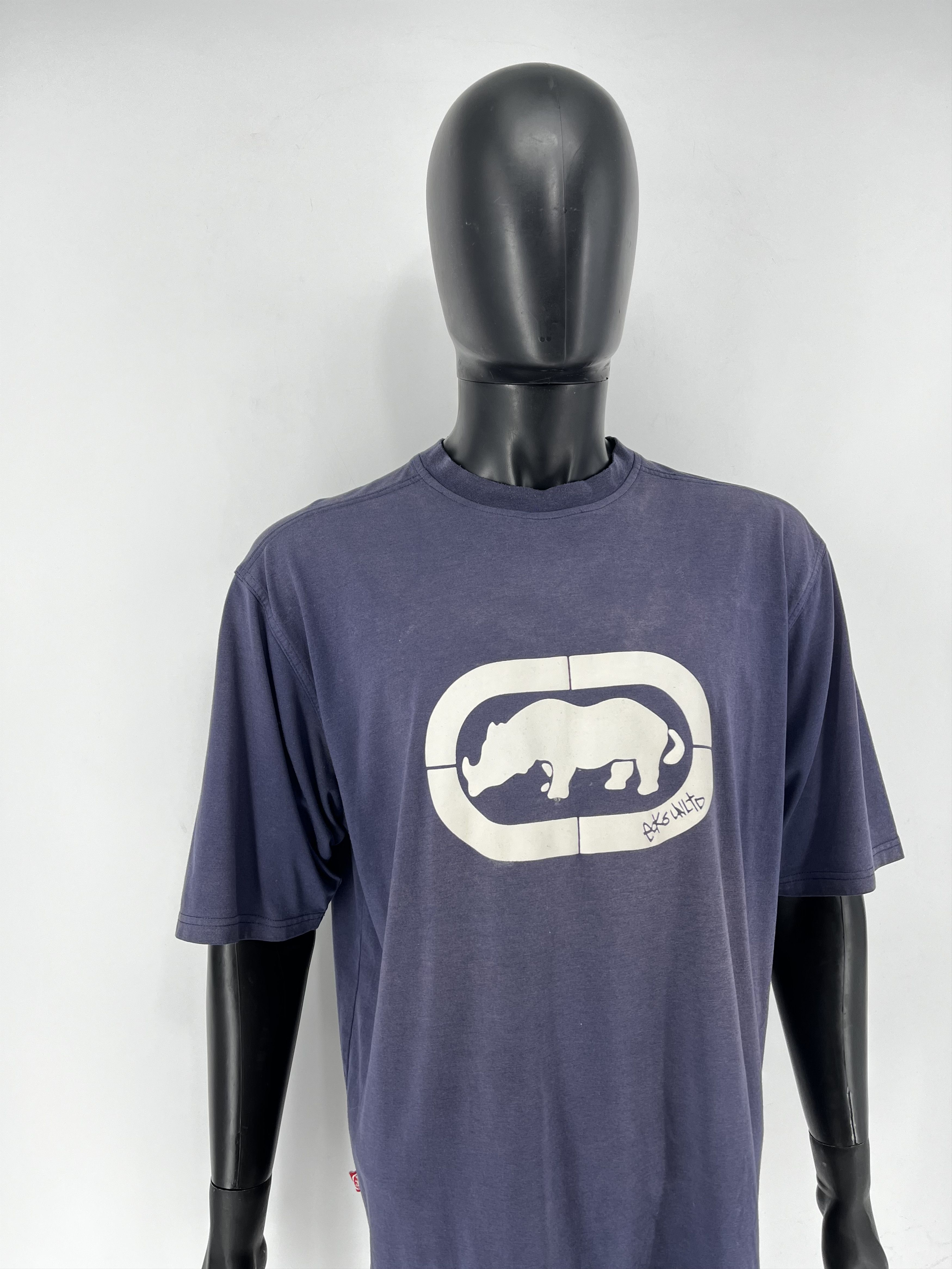 Ecko Unltd. Ecko Vintage Faded Rap Hip HoP T-Shirt Vintage Navy Tee Size US L / EU 52-54 / 3 - 3 Thumbnail