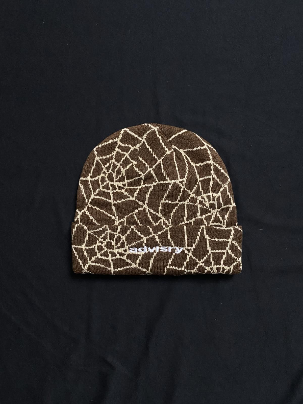 Japanese Brand Rare Advisry Spiderweb No Cuff Knit Skull Cap Brown Beanie Size ONE SIZE - 4 Thumbnail