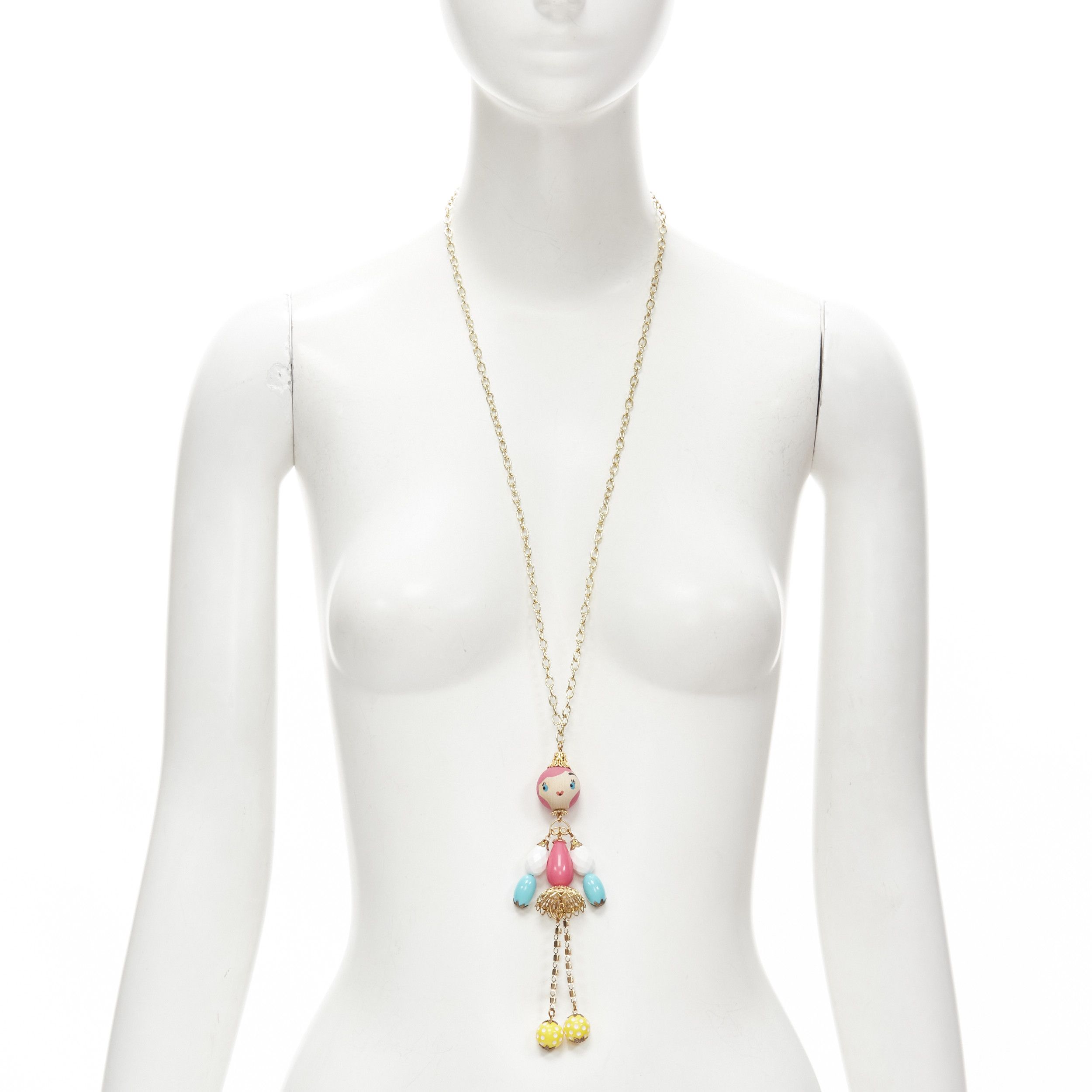 Other PATCH NYC colourful wood puppet doll charm necklace Size ONE SIZE - 1 Thumbnail