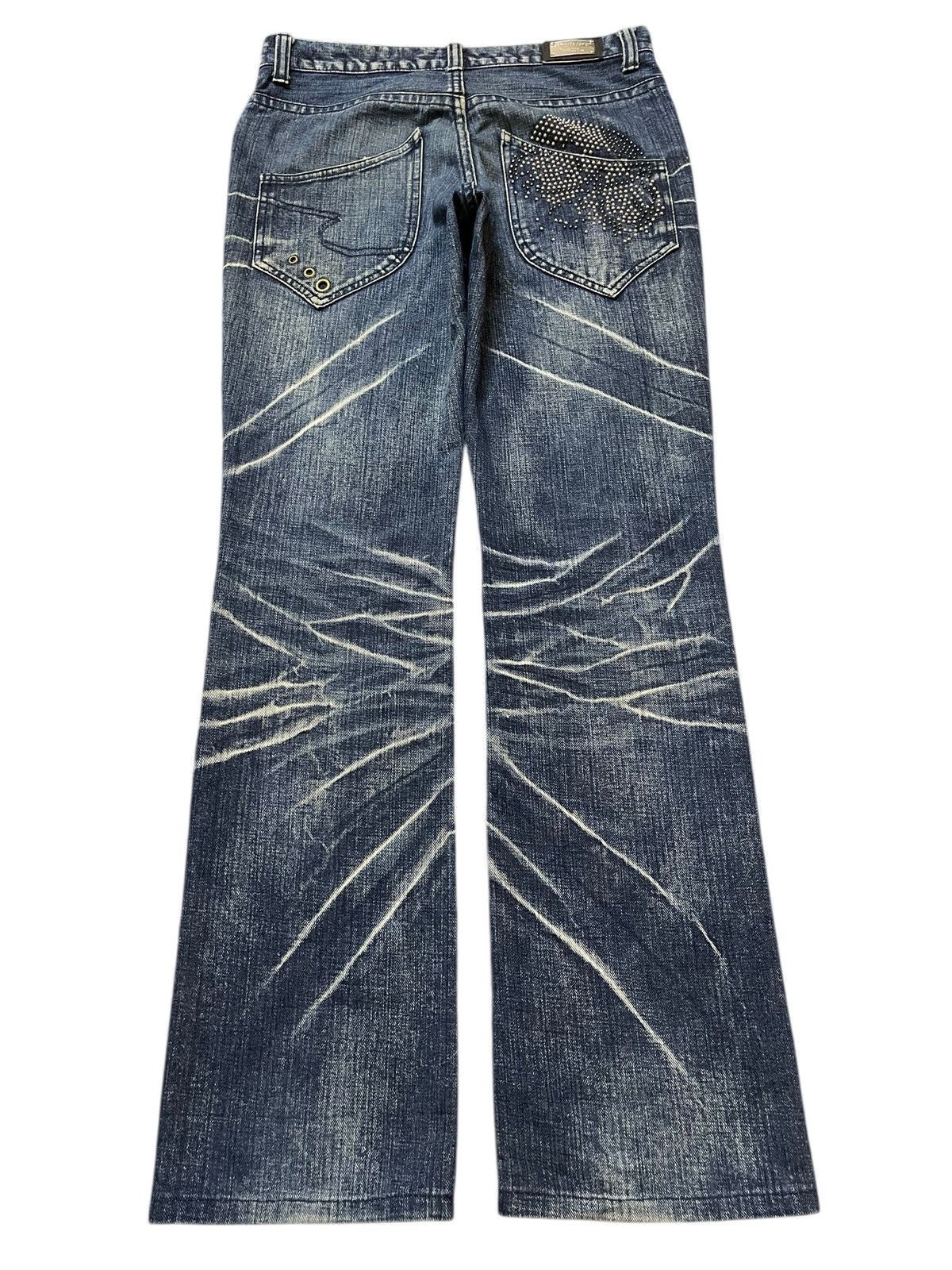 semanticdesign Japan Semantic Design Claw Mark Wash Distress Skull Studded Size US 31 - 2 Thumbnail
