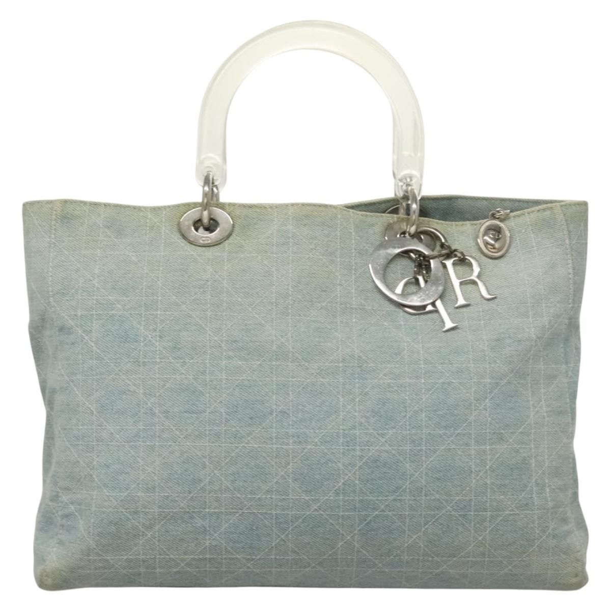 Dior DIOR Canage Hand Bag Denim Light Blue Silver Size ONE SIZE - 2 Thumbnail