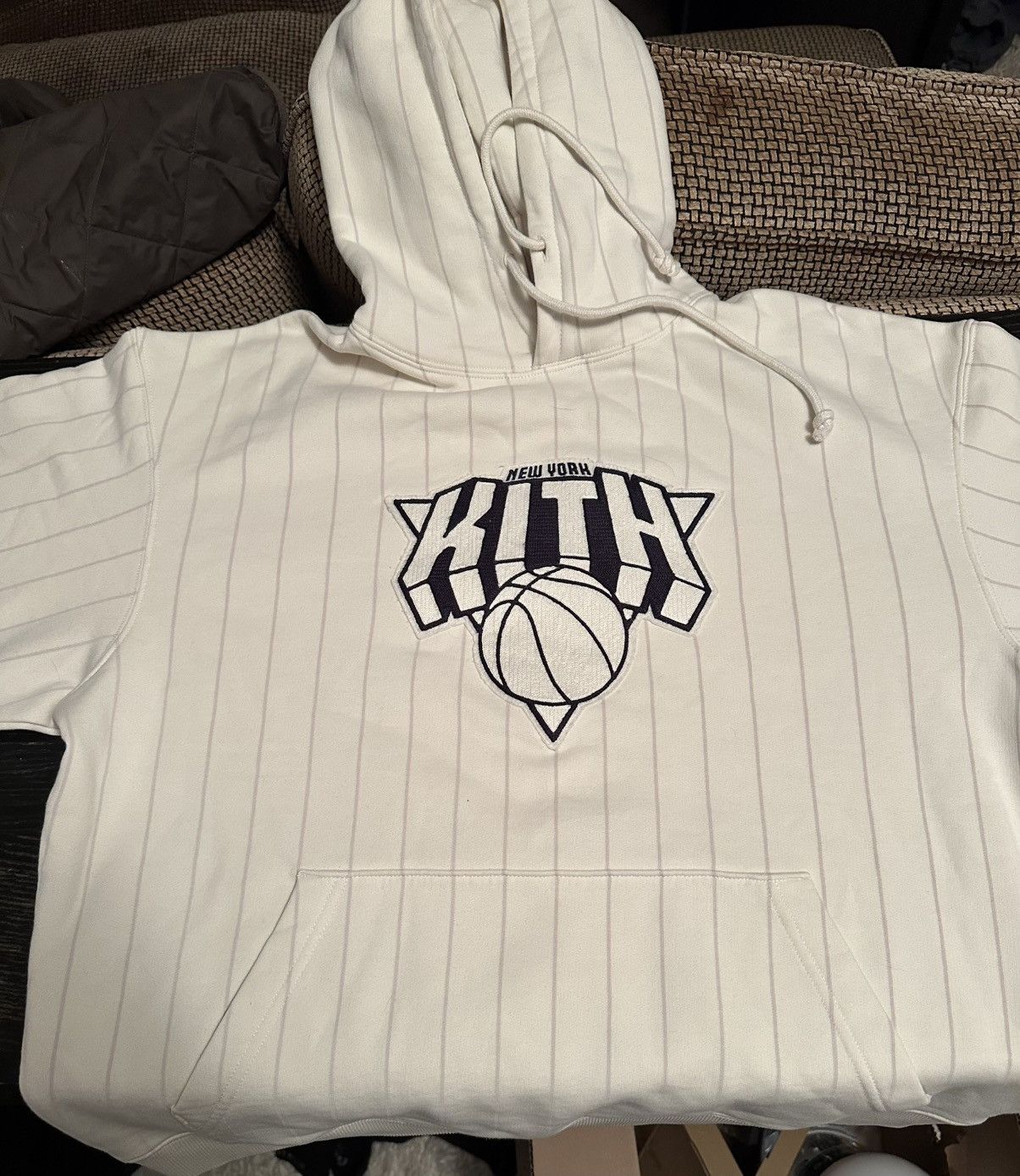 Kith Kith x Knicks NY Pinstripe Williams III hoodie - Sandrift Size US M / EU 48-50 / 2 - 1 Thumbnail