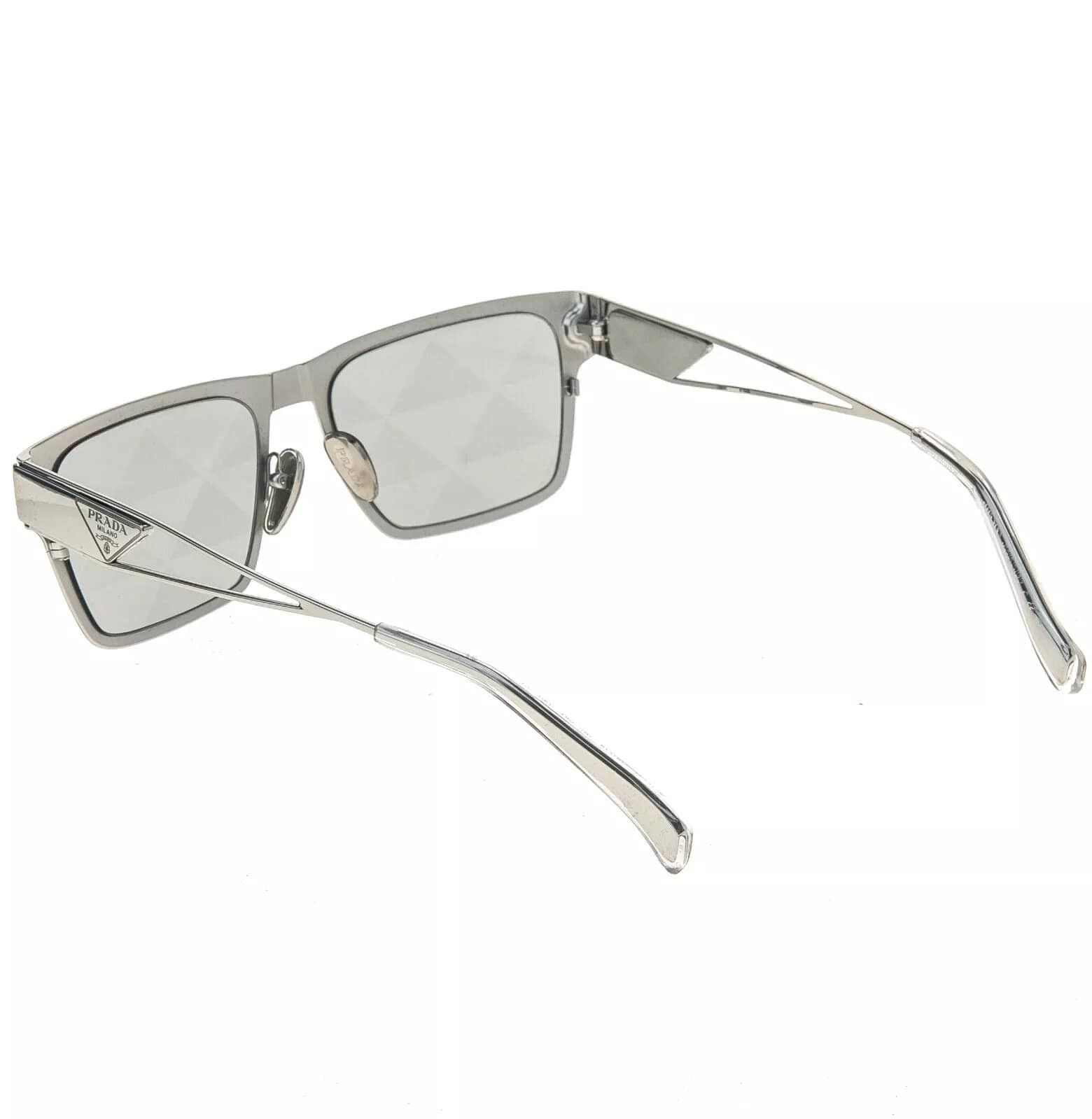Prada PRADA TAMPO TRIANGLE Silver Mirrored PRA71Z 71Z Fashion Size ONE SIZE - 9 Thumbnail