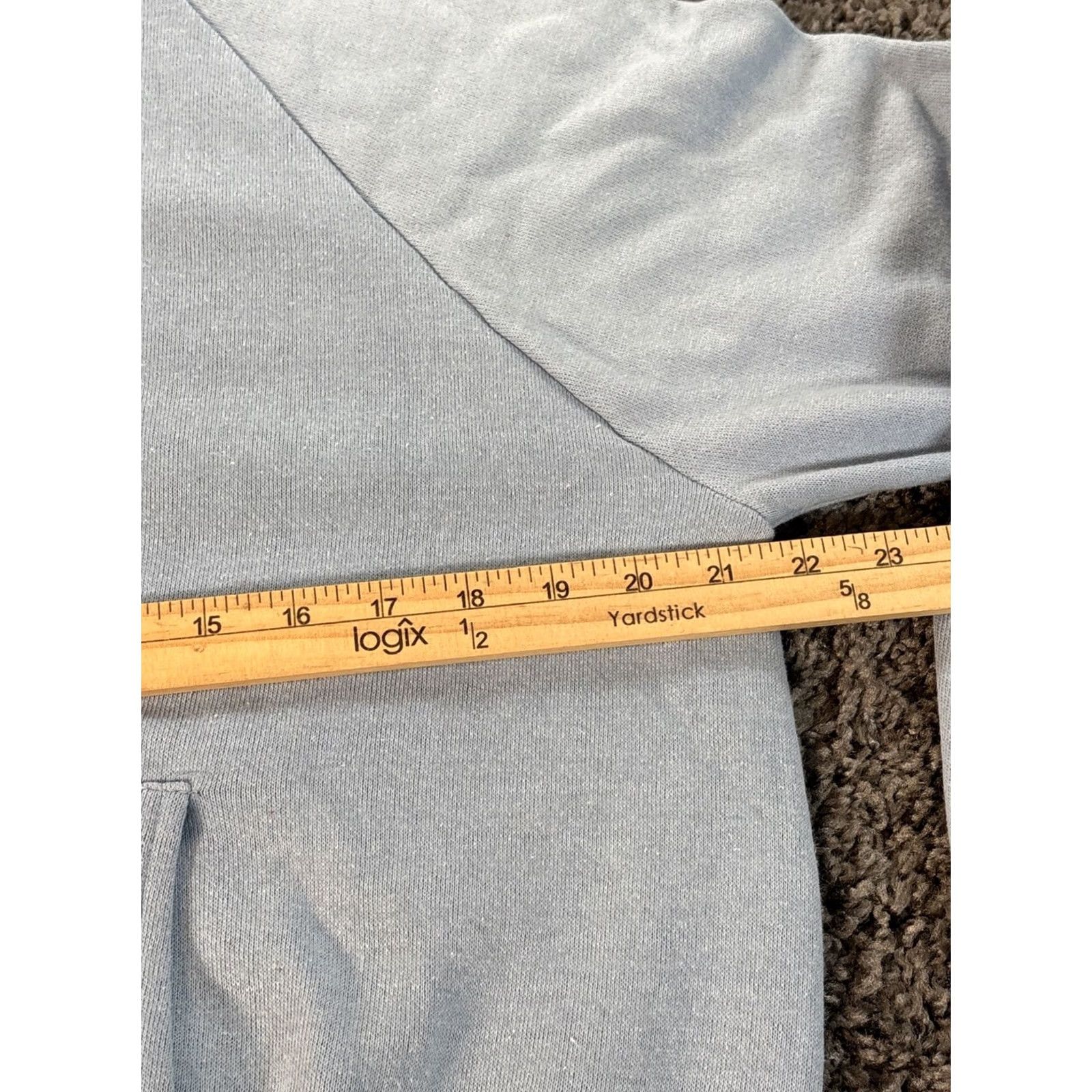 Vintage VINTAGE Hoodie Mens L Sky Blue Light Fleece Pullover Hooded 90s Grunge Work Cotton Regular Winter Fall Spring Blue Mens Regular L Hoodie Size US L / EU 52-54 / 3 - 3 Thumbnail