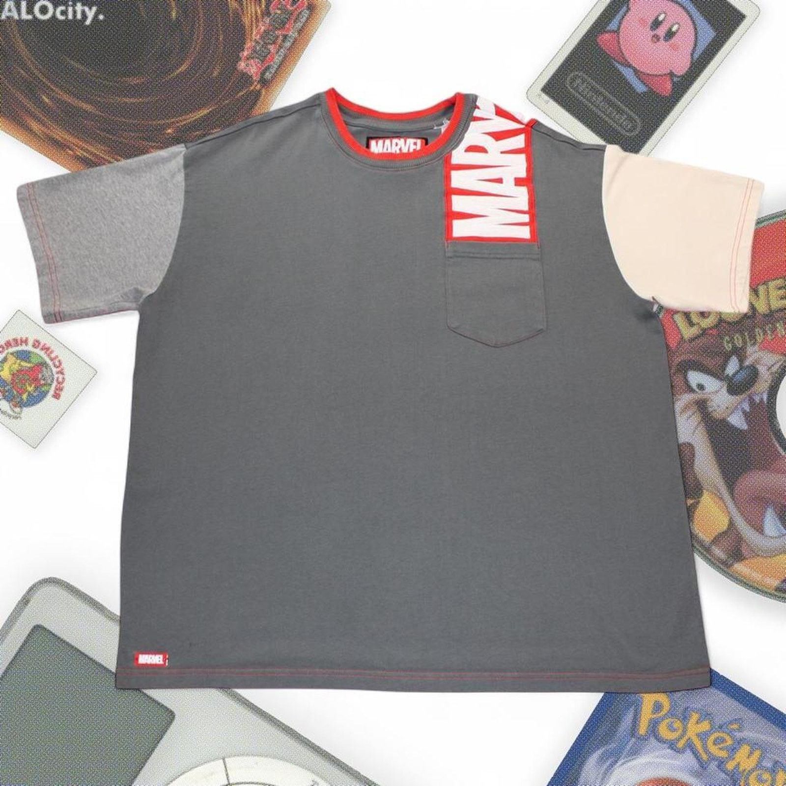 & Other Stories Y2K Gray Marvel Embroidered Graphic Tee Size US XL / EU 56 / 4 - 1 Thumbnail