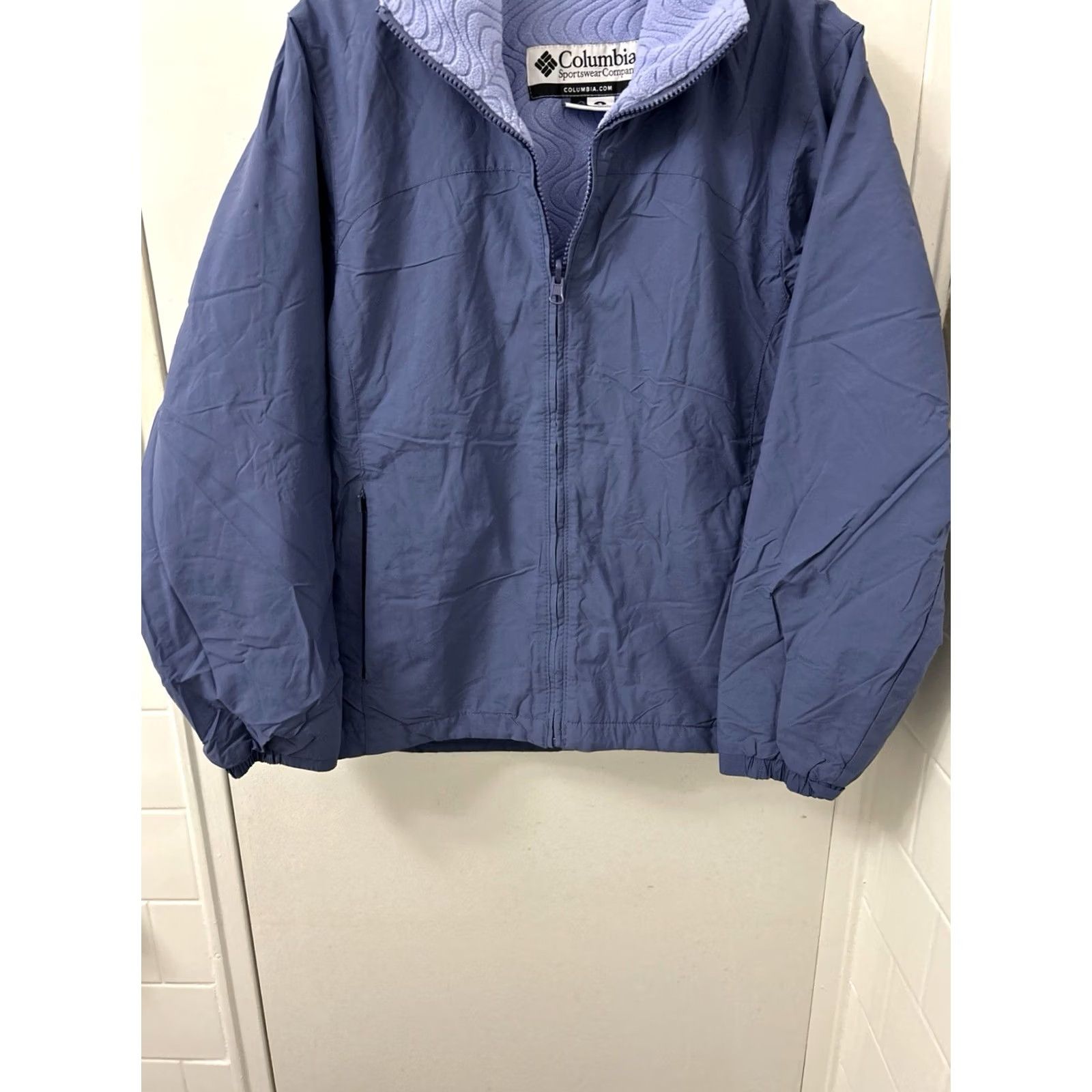 Vintage Columbia Jacket Womens S Blue Lined Full Zip Windproof All Seasons Fleece Lined Pocket Logo L/S Short Vintage No Size S / US 4 / IT 40 - 3 Thumbnail