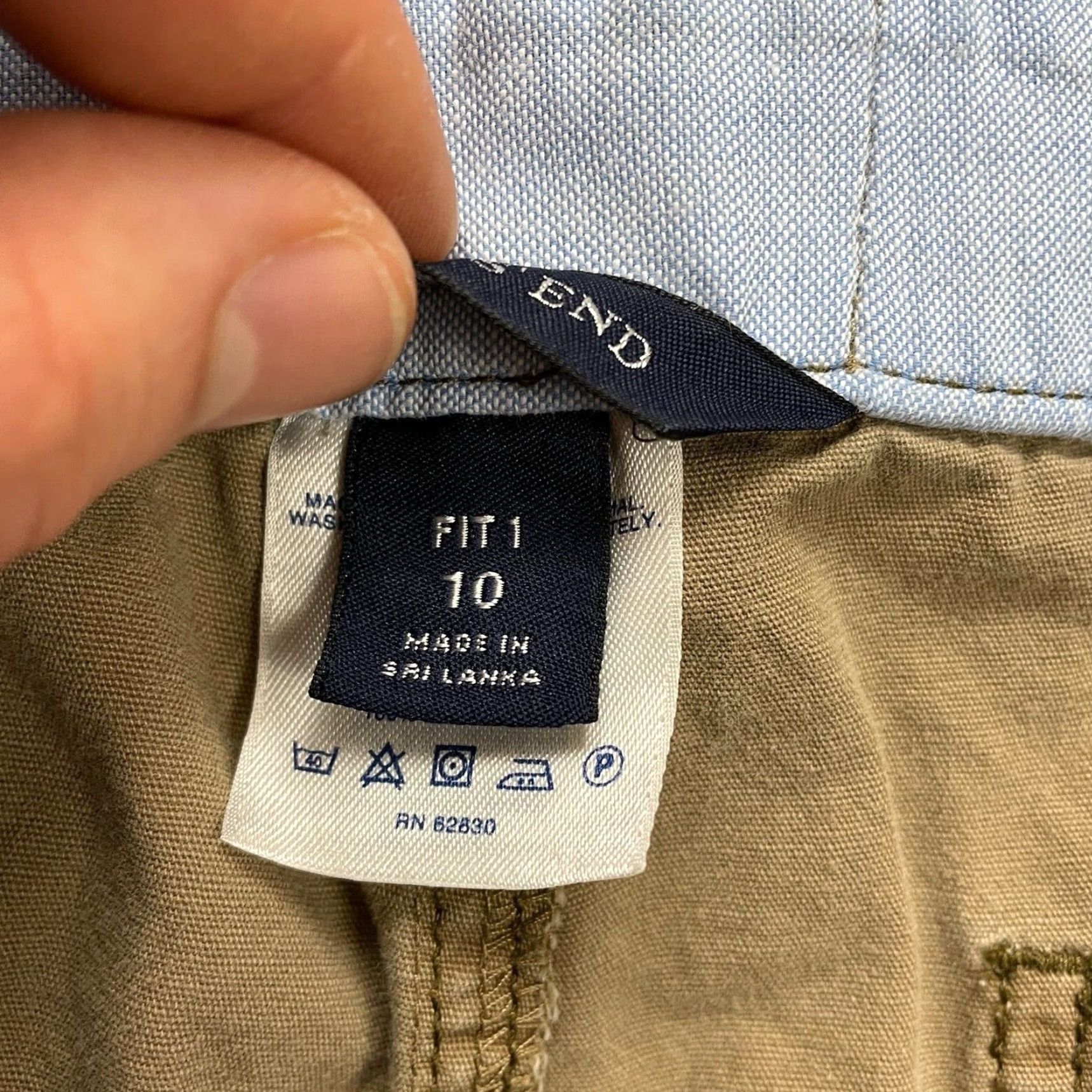 Lands' End VINTAGE? No — Lands' End Chino Shorts Women 10 Khaki Brown Drawstring Mid Rise Cotton Casual Regular Inseam 9.5" Pockets Women's Shorts Size 32" / US 10 / IT 46 - 4 Thumbnail
