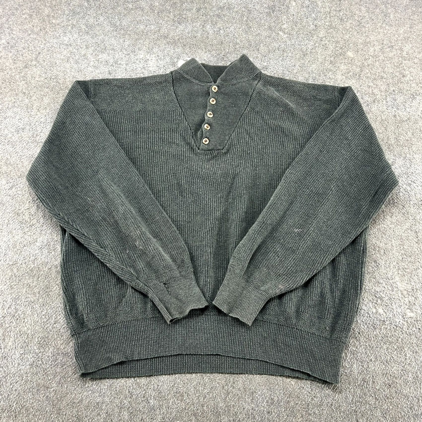 Vintage VINTAGE REI Sweater Mens XL Green Pullover 5 Button Ribbed Cotton Military 90s 80s 90s Mens Size US XL / EU 56 / 4 - 2 Thumbnail