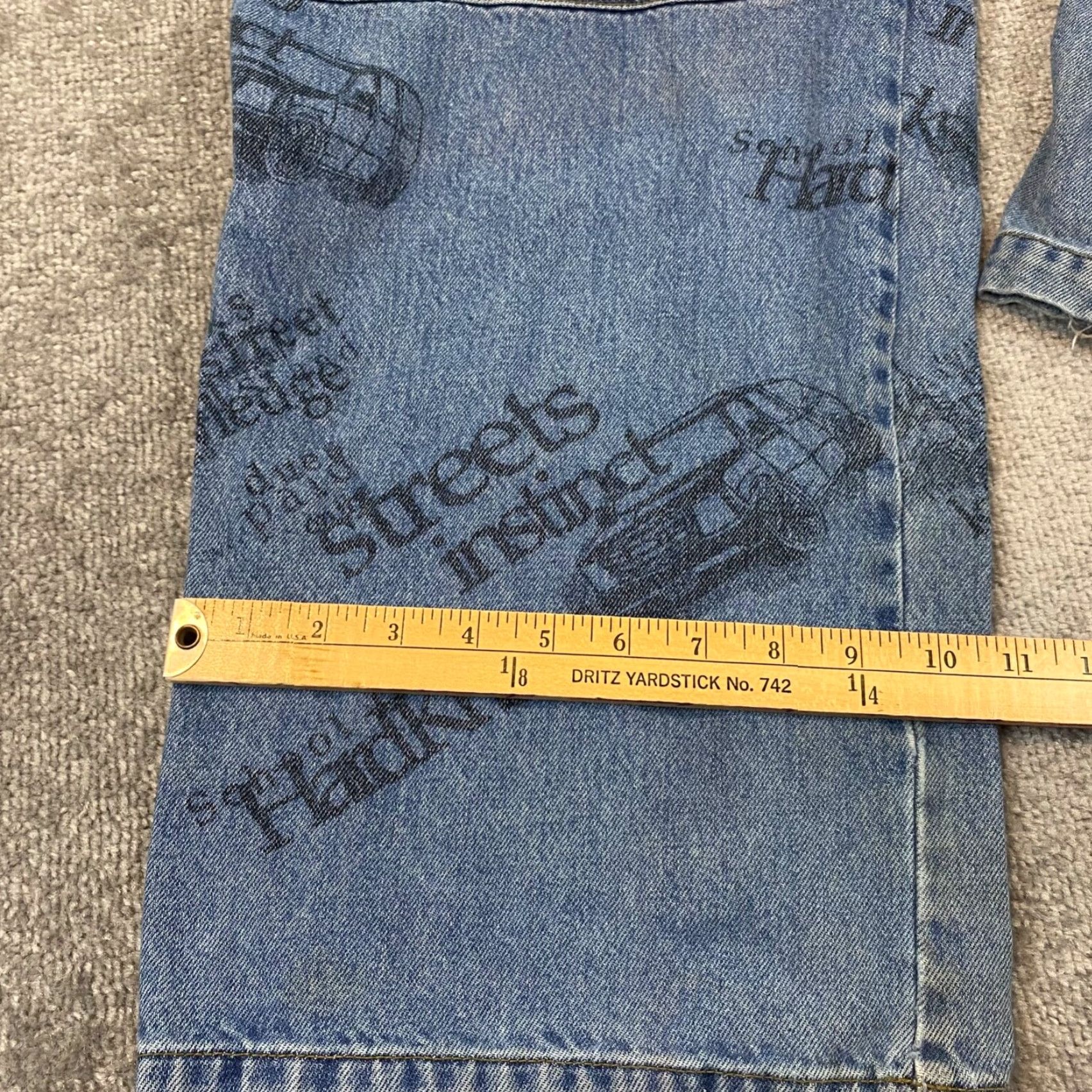 Vintage School of Hard Knocks Jeans Mens 40x32 Blue Light Wash Wide-Leg Baggy Y2K Size US 42 / EU 58 - 5 Thumbnail