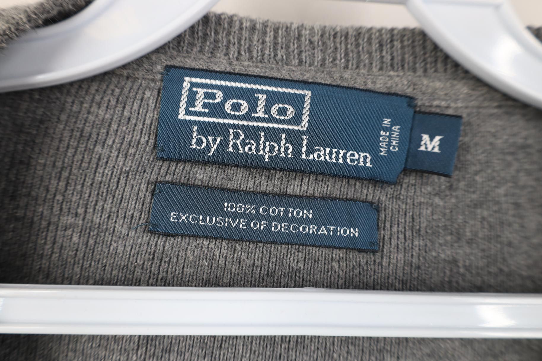 Polo Ralph Lauren Vintage 90s Ralph Lauren Cotton Ribbed Knit Sweater Gray Size US M / EU 48-50 / 2 - 6 Thumbnail