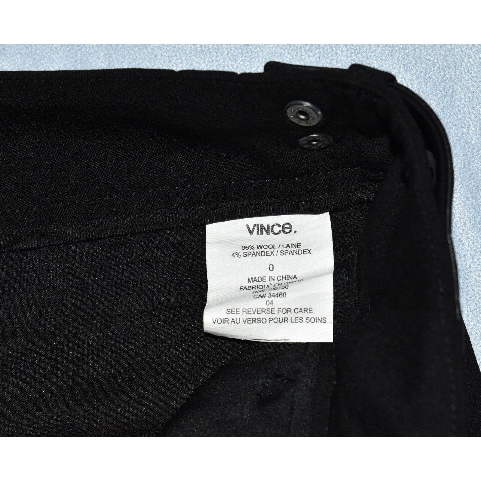 Vince VINCE Black Wool Stitched Flat Front Slash Pocket Pants Sz 0 Size 25" / US 0 / IT 36 - 7 Thumbnail