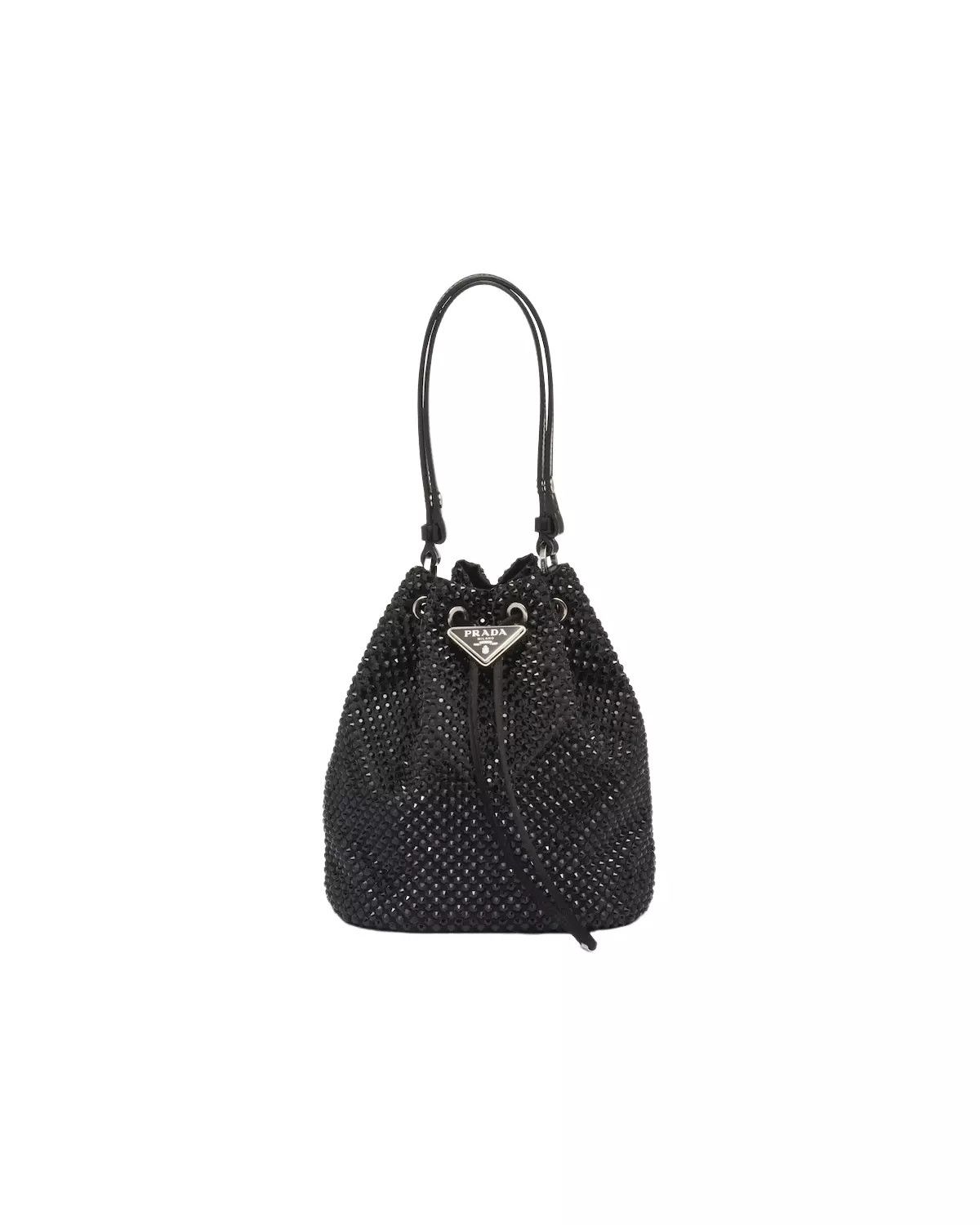 PRADA Black Satin Crystal Mini Top Handle Bag New