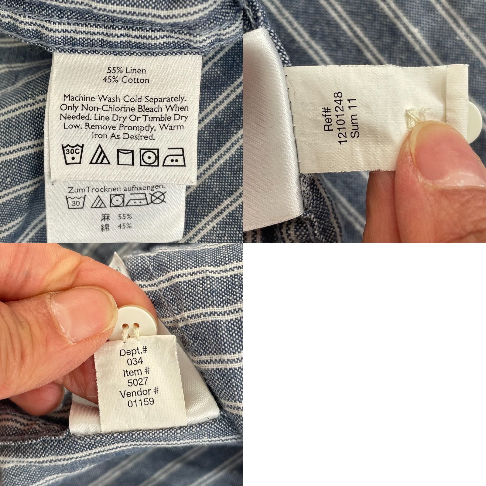 Eddie Bauer VINTAGE Eddie Bauer Blade Collar Shirt Men Large Blue Striped Linen Blend Relaxed Fit Size US L / EU 52-54 / 3 - 8 Thumbnail