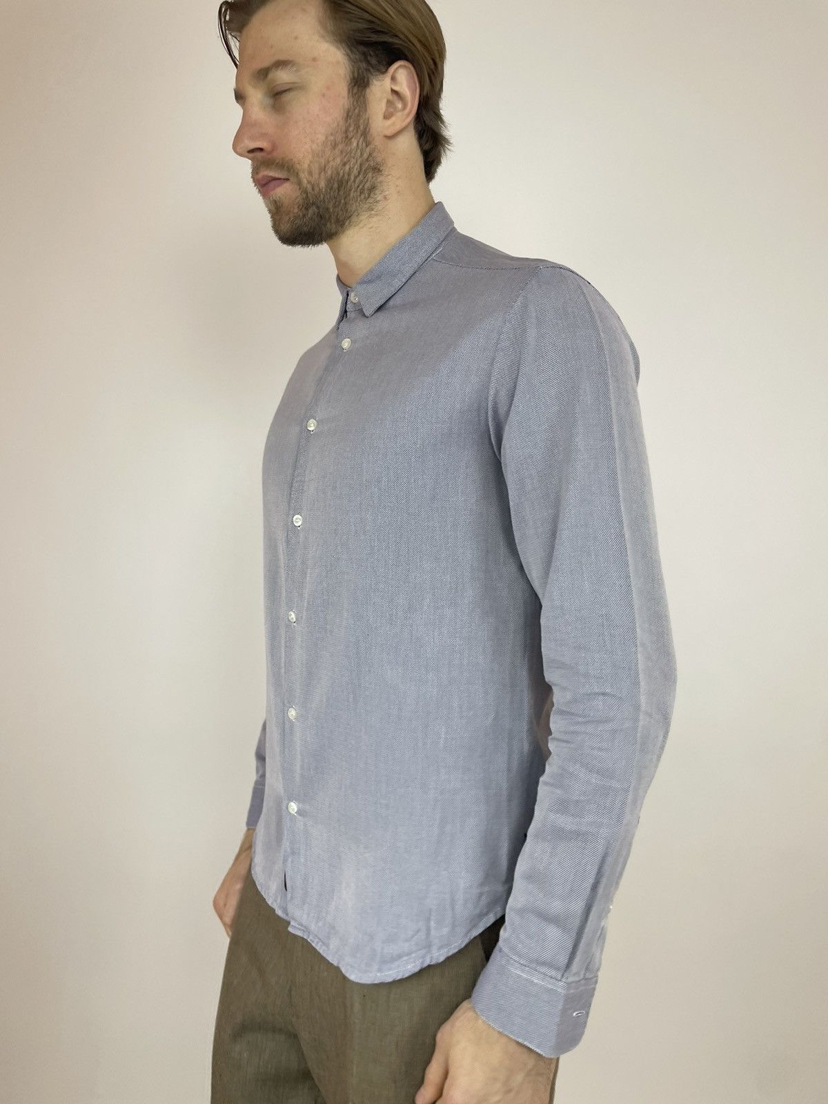 Armani × Giorgio Armani ARMANI JEANS shirt Italian Fabric Blue cotton long sleeve XL Size US XL / EU 56 / 4 - 3 Thumbnail