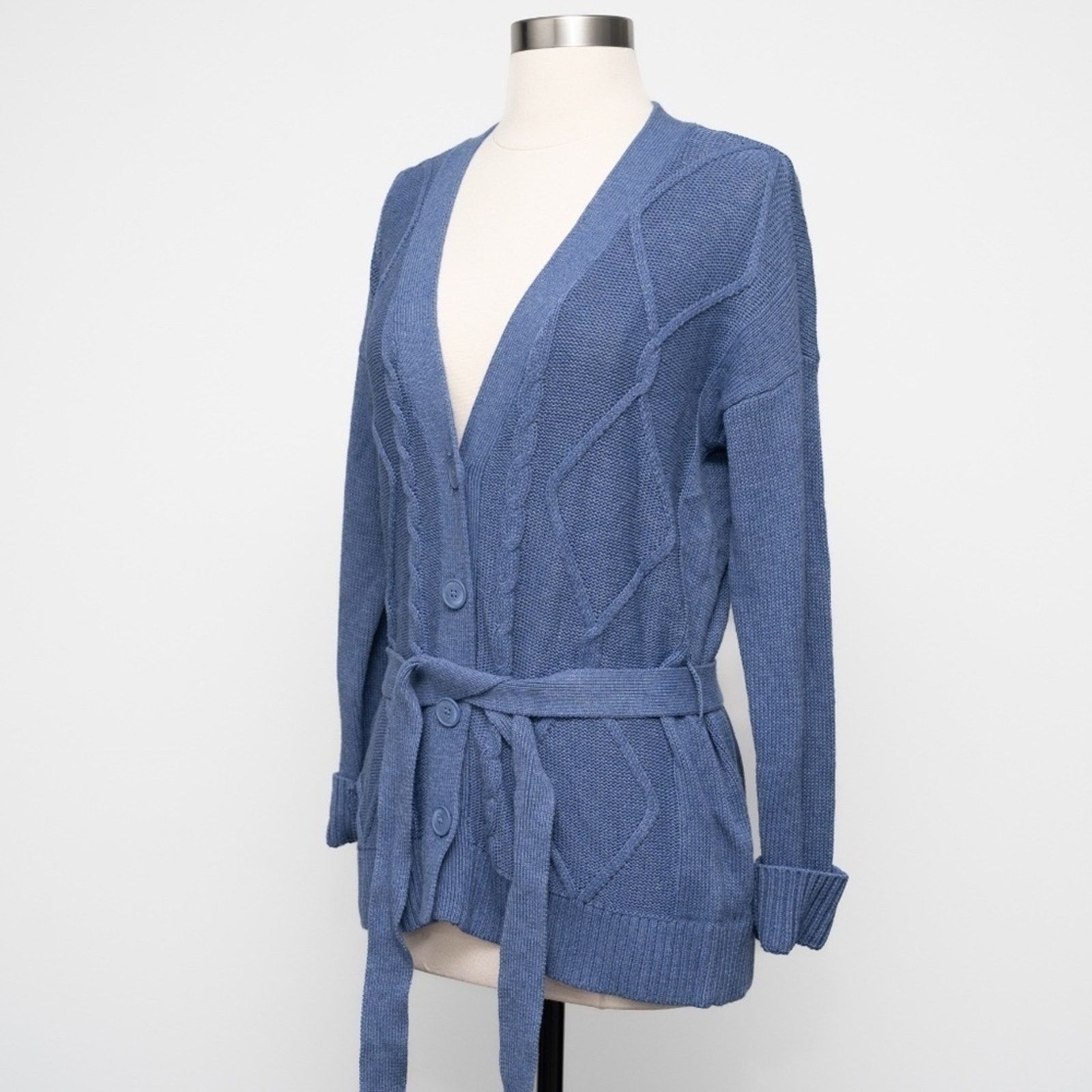 L'AGENCE L'agence. Mica Belted Cable Cardigan. Size XS / US 0-2 / IT 36-38 - 7 Thumbnail