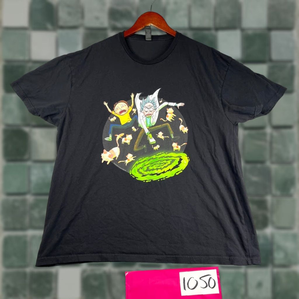 Vintage Rick and Morty Graphic Print T-Shirt Gilden 2XL Mens Black Crew Neck Short Sleeve Cotton Size US XXL / EU 58 / 5 - 1 Thumbnail