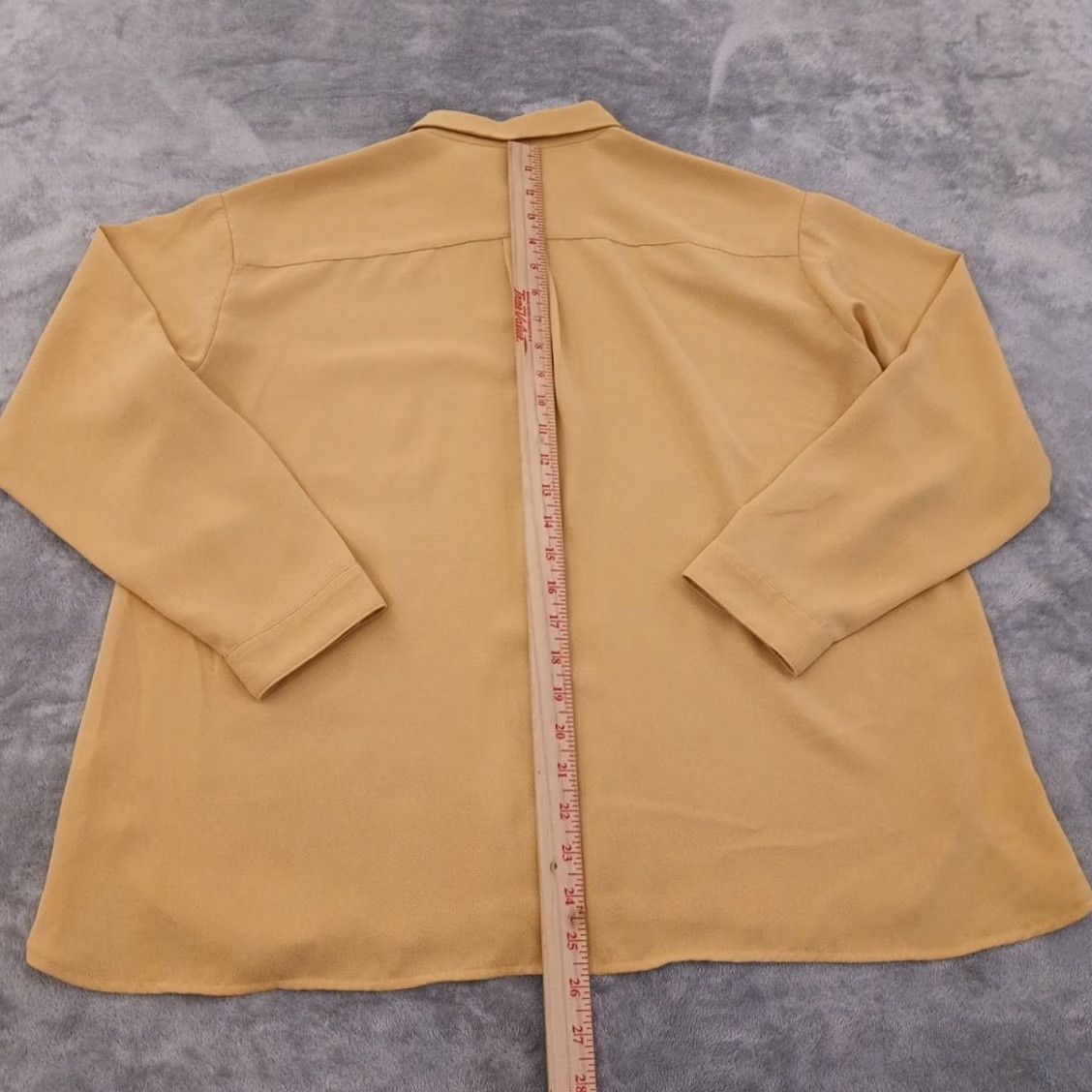 J. Jill J.Jill Shirt Womens PM Petite Yellow Long Sleeve Button Up Polyester Size M / US 6-8 / IT 42-44 - 5 Thumbnail