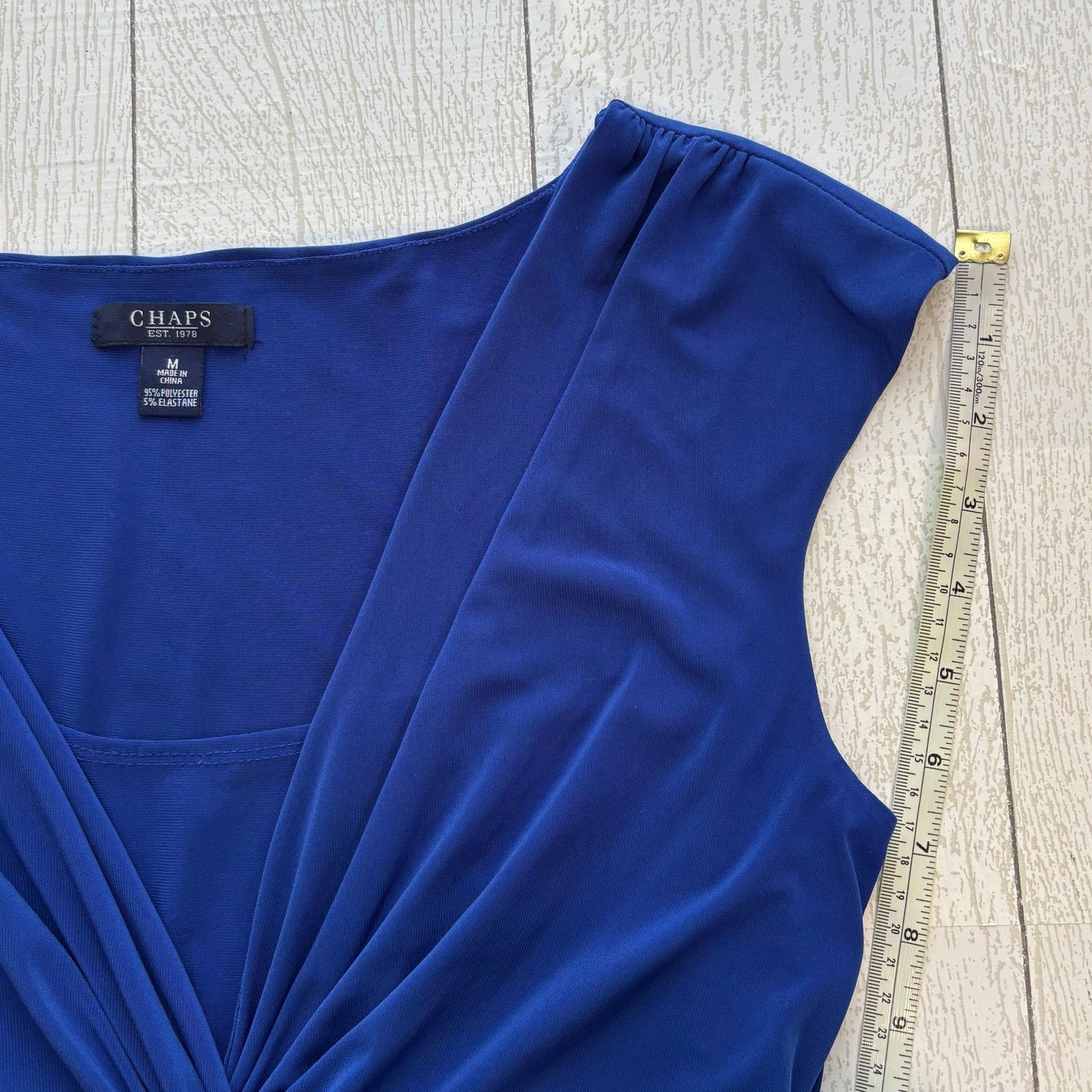 Chaps Chaps Women’s Blue Mid-Length Cap Sleeve Dress Size M Size M / US 6-8 / IT 42-44 - 5 Thumbnail