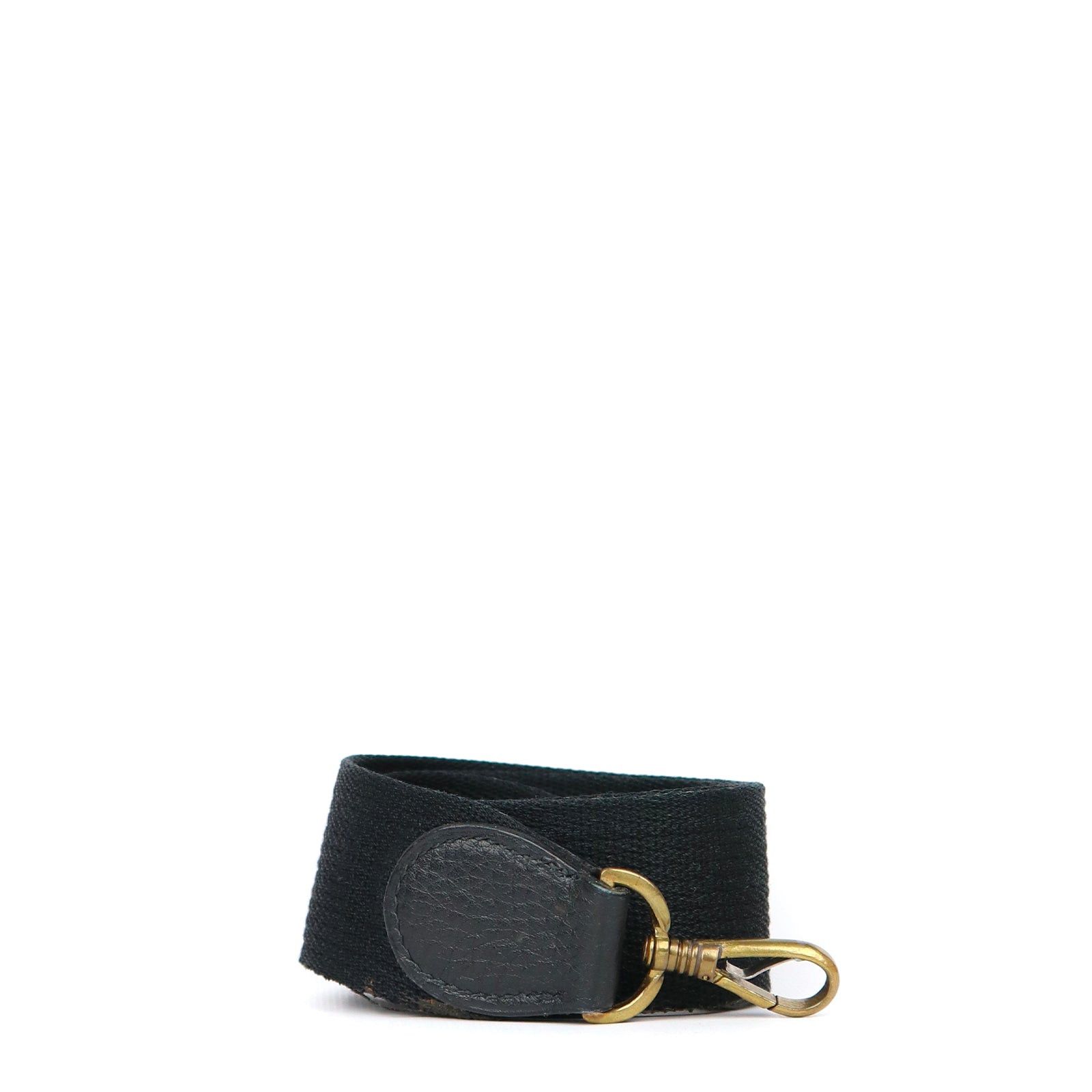 image of Hermes - Black Canvas Shoulder Strap, Women's