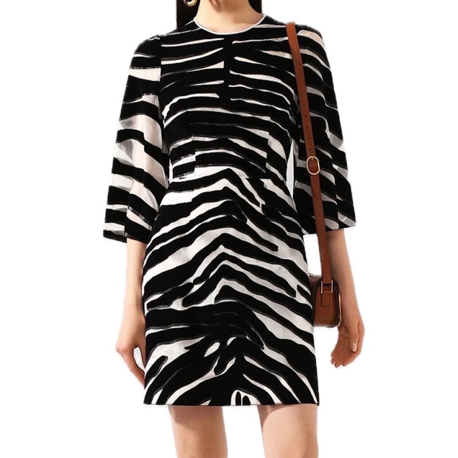 Dolce & Gabbana NWT DOLCE & GABBANA Runway Zebra Print Mini Dress Black 42 Size M / US 6-8 / IT 42-44 - 2 Thumbnail