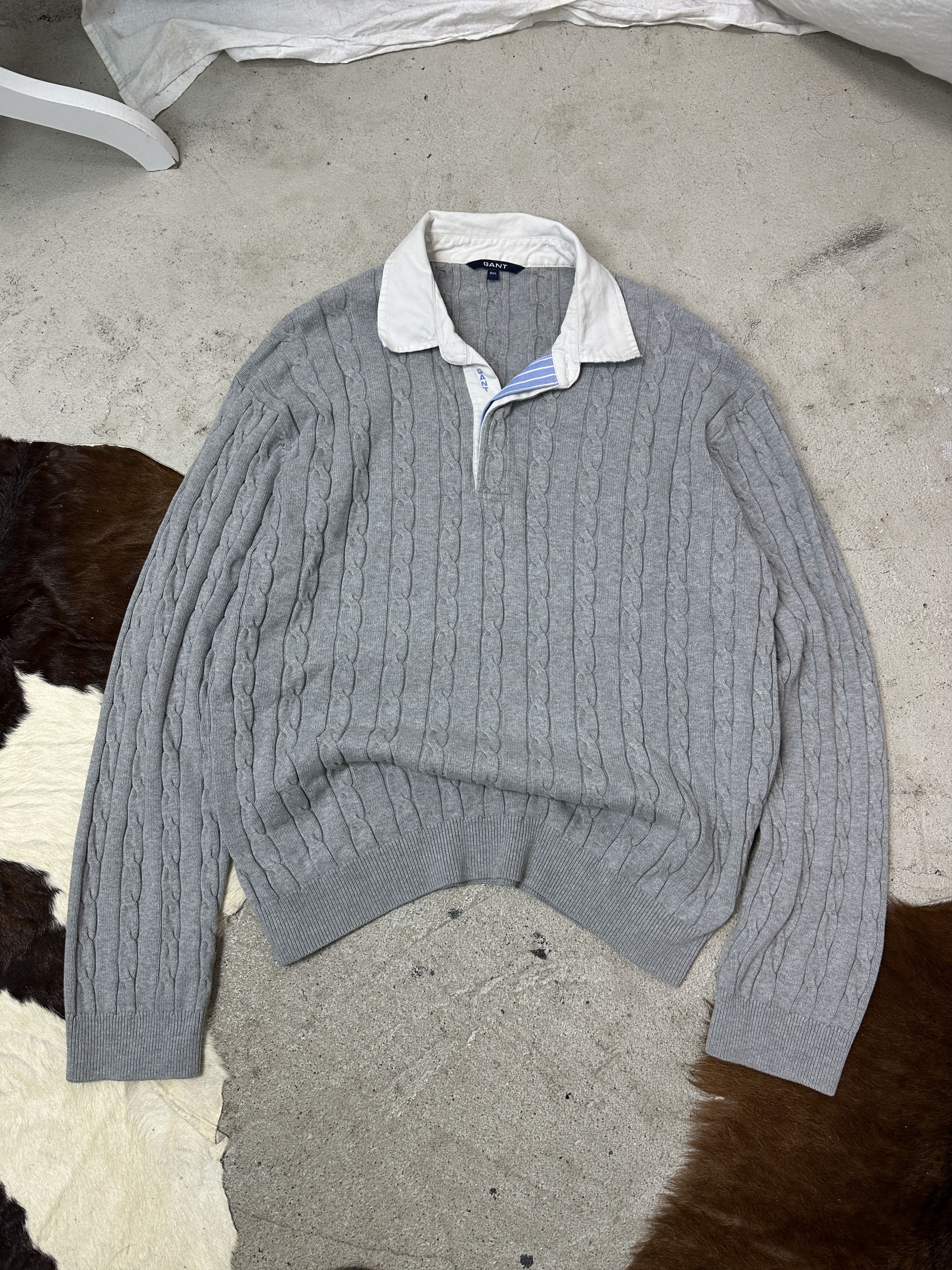 Vintage Vintage Pleated Rugby GANT Shirt Neck Sweater Y2K Size 3XL / US 20-22 - 2 Thumbnail