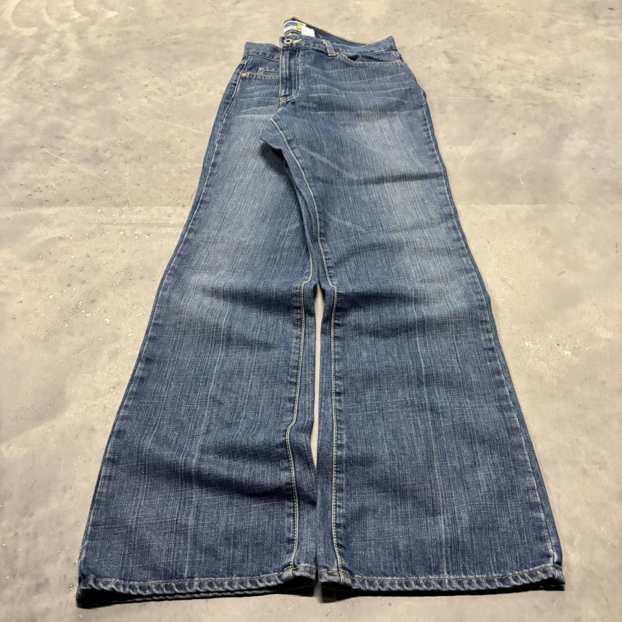 Japanese Brand × Vintage Crazy Vintage Y2K/2000s Grunge Dark Wash Bootcut Denim Jeans! Size US 34 / EU 50 - 3 Thumbnail