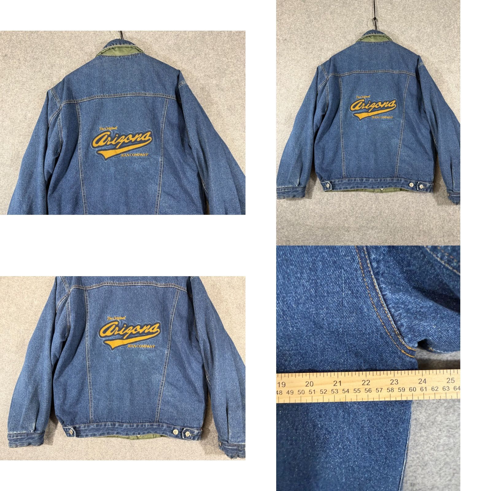 Vintage VINTAGE AriZona Jean Co Jacket Mens Large Blue Denim Quilted Lined Button Front Cowboy Trucker 90s Size US 33 - 8 Thumbnail