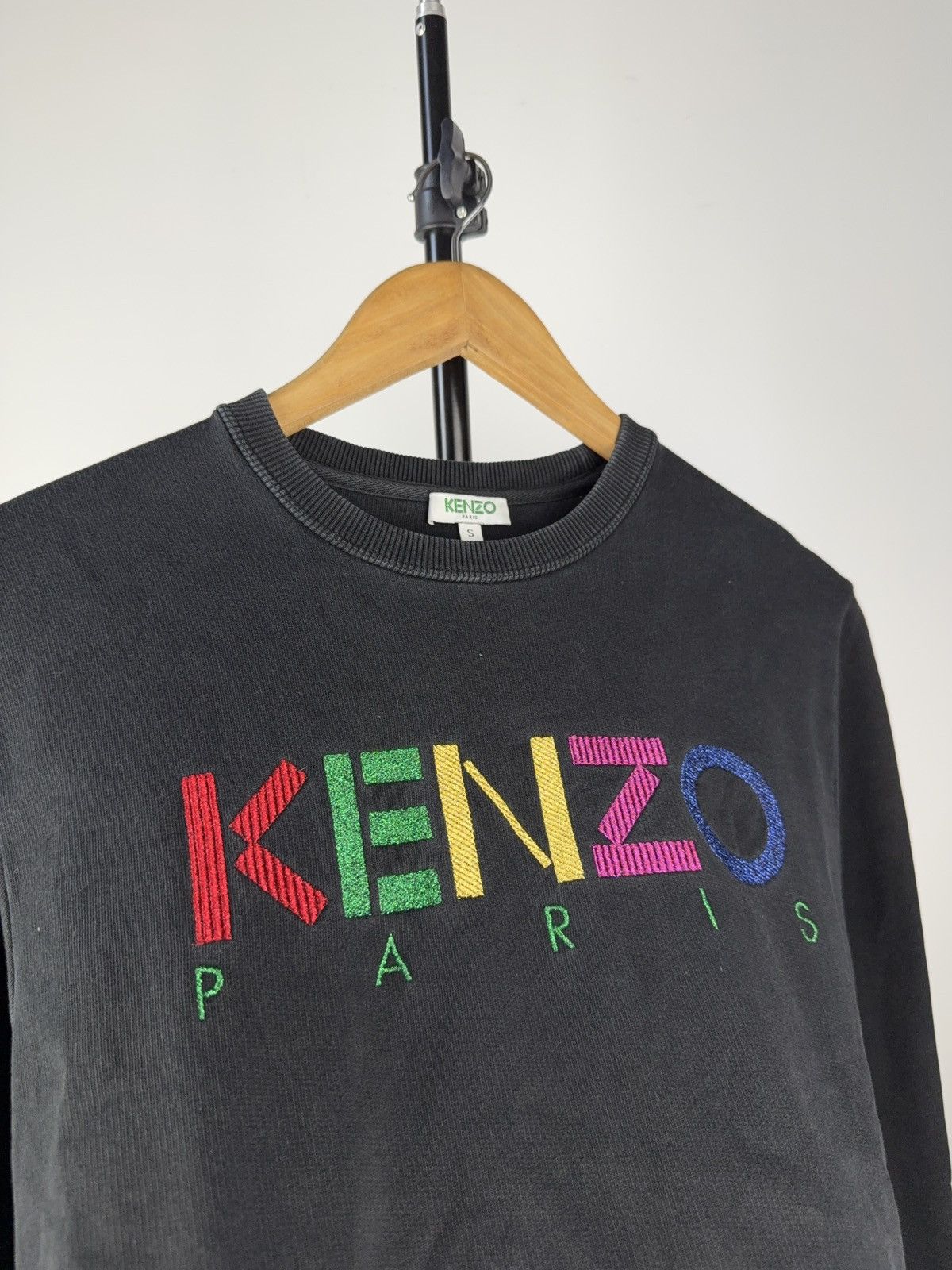 Kenzo Vintage 00s Faded Kenzo Big Logo Luxury Designer sweatshirt Size US S / EU 44-46 / 1 - 4 Thumbnail