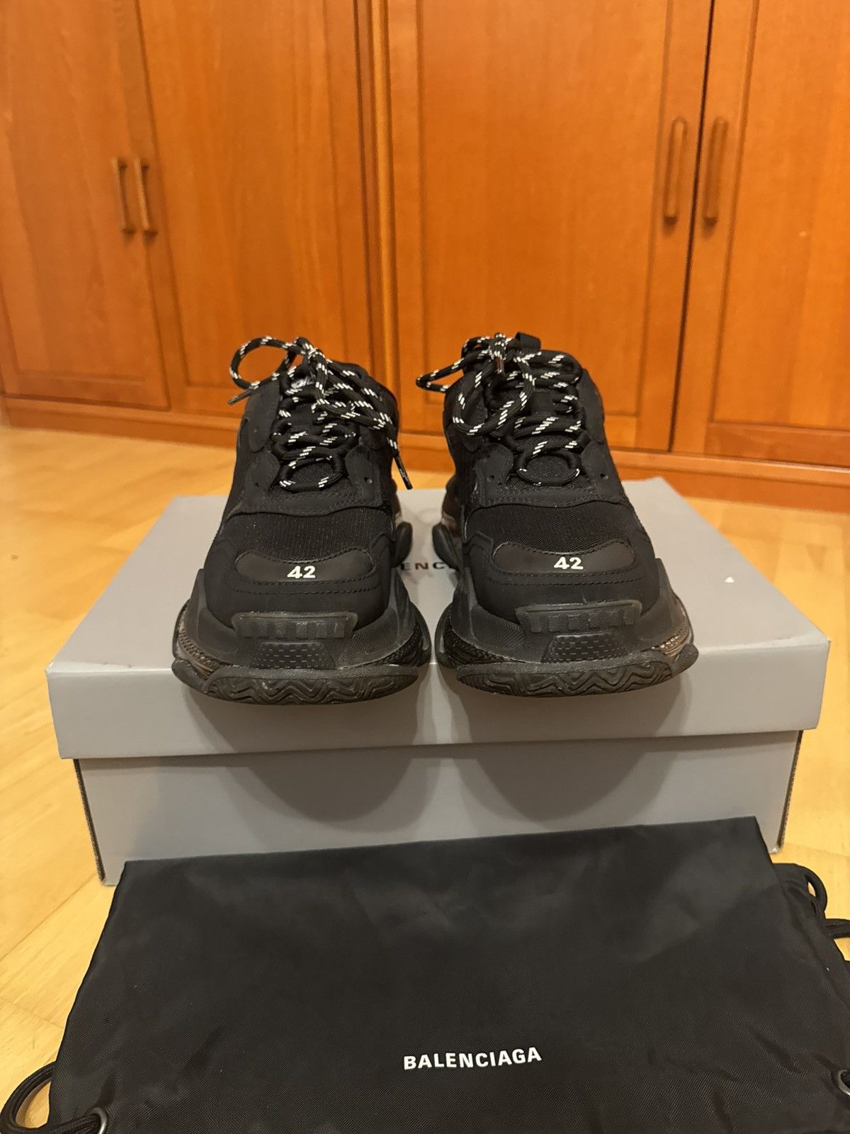 Balenciaga Balenciaga Triple S Triple Black Size US 9 / EU 42 - 6 Thumbnail