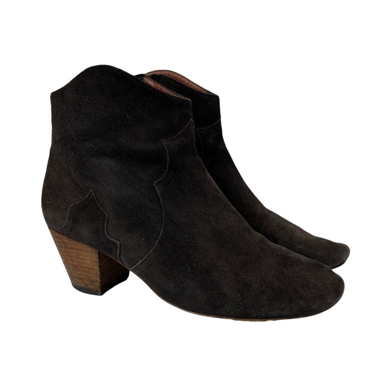 Isabel Marant Isabel Marant Dicker Suede Brown Block Heel Booties 39 US 9 Size US 9 / IT 39 - 1 Thumbnail