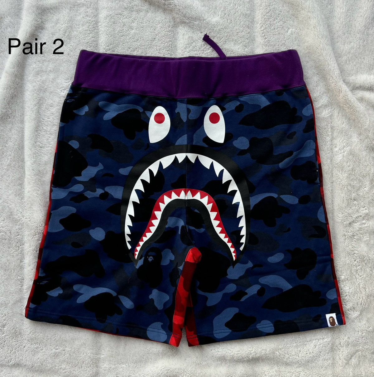 Bape Bape Crazy Shark Camo Sweat Shorts Size US 32 / EU 48 - 1 Thumbnail