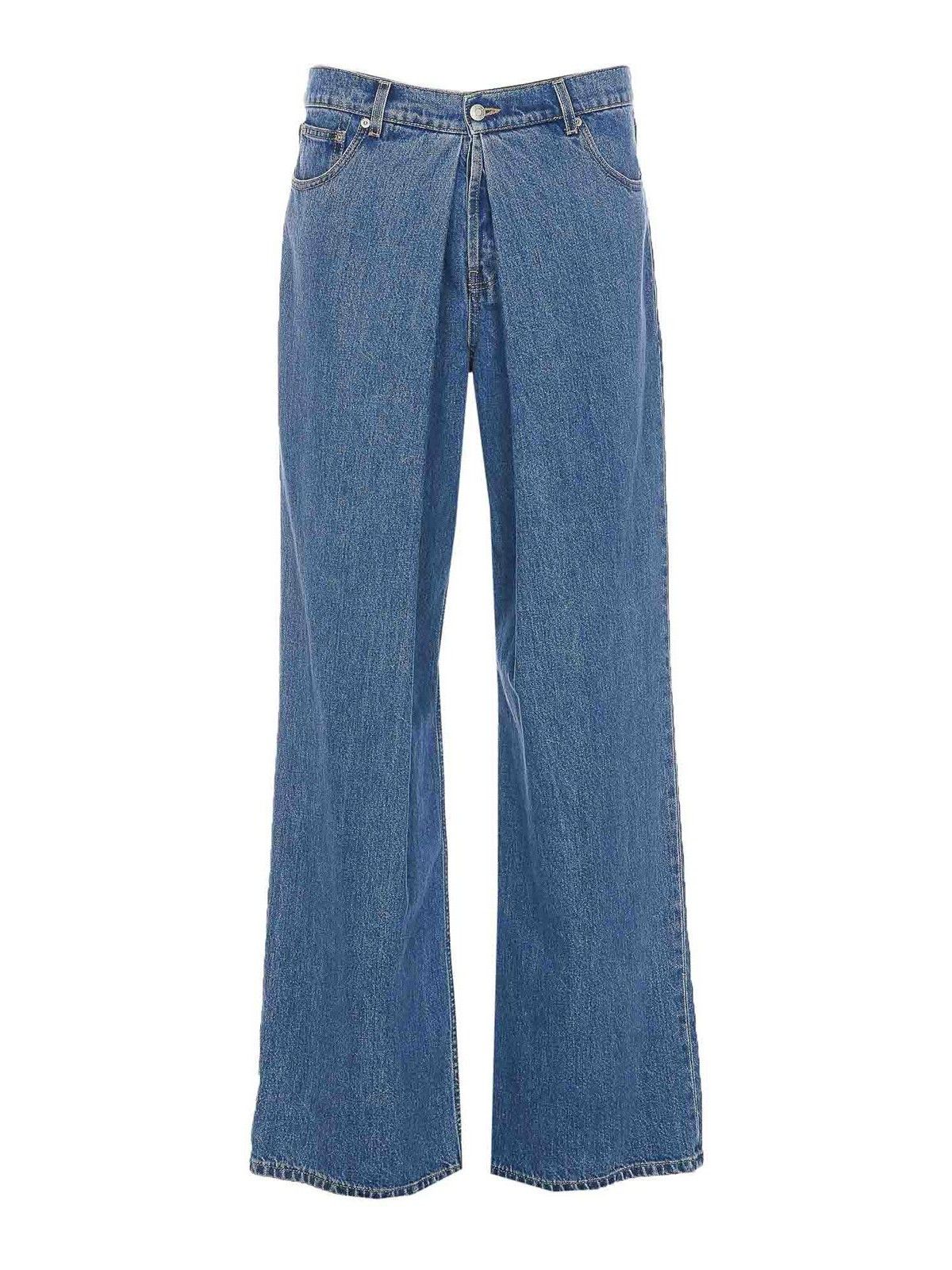 o1w1db10725 Wide Leg Jeans in Washed Blue