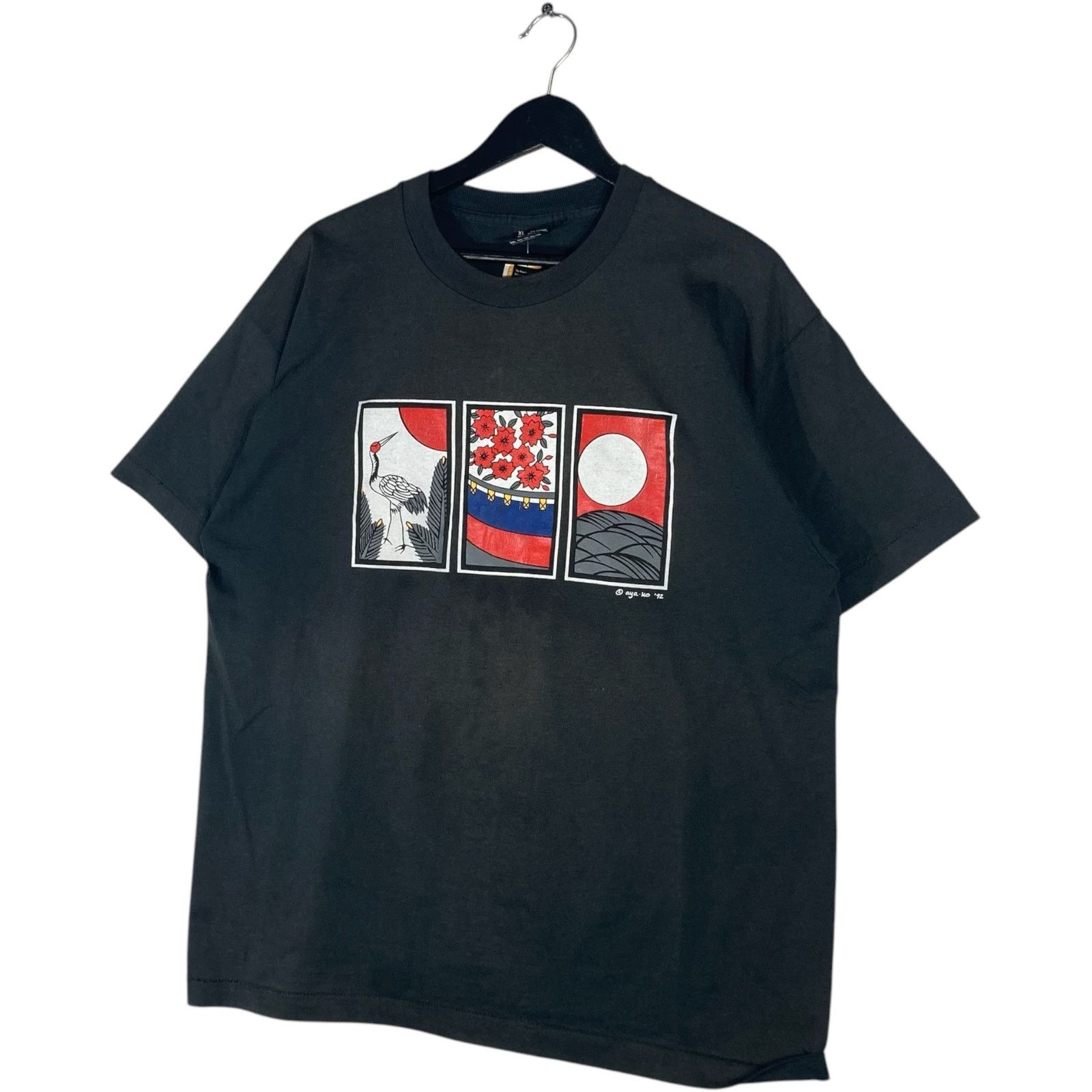 Fruit Of The Loom Vintage Japanese Hanafuda Cards Art Tee 1992 XL Size US XL / EU 56 / 4 - 3 Thumbnail