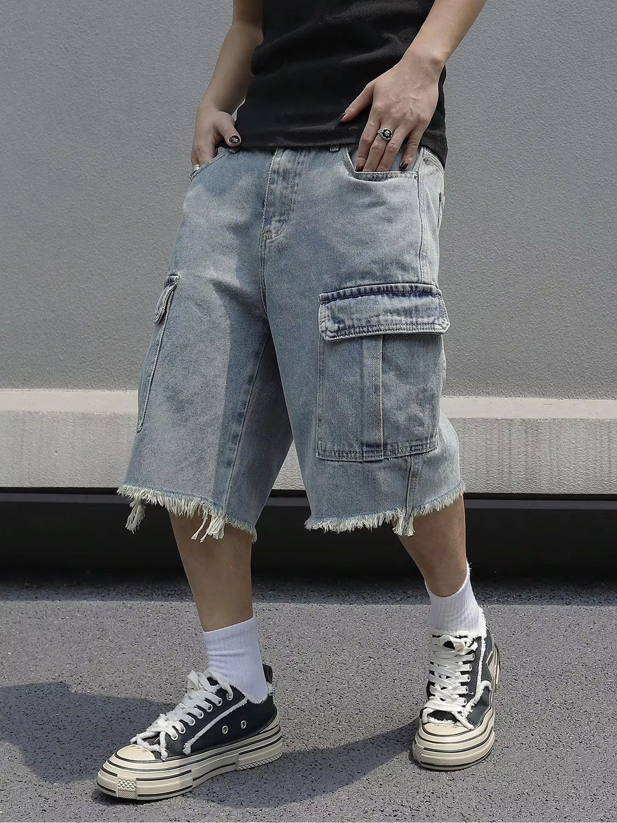 Jean Kasuga x Ahata Vintage Retro Cargo Denim Jeans shorts Size US 38 / EU 54 - 2 Thumbnail