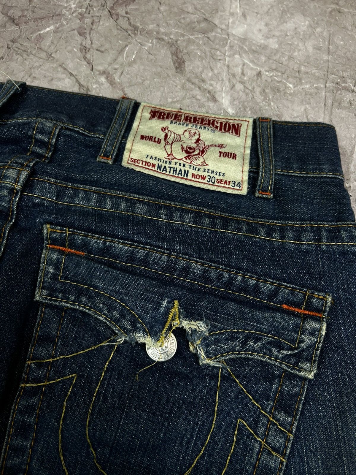 True Religion × Vintage Vintage True Religion Faded American Denim Baggy Hype Jeans Size US 30 / EU 46 - 5 Thumbnail