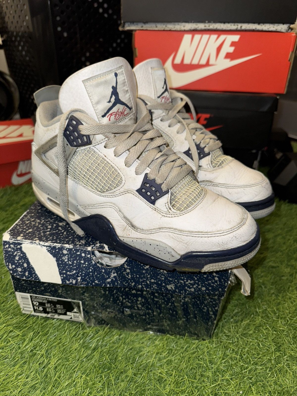 Nike Air Jordan Retro 4 Midnight Navy Sneakers Size US 10 / EU 43 - 1 Thumbnail