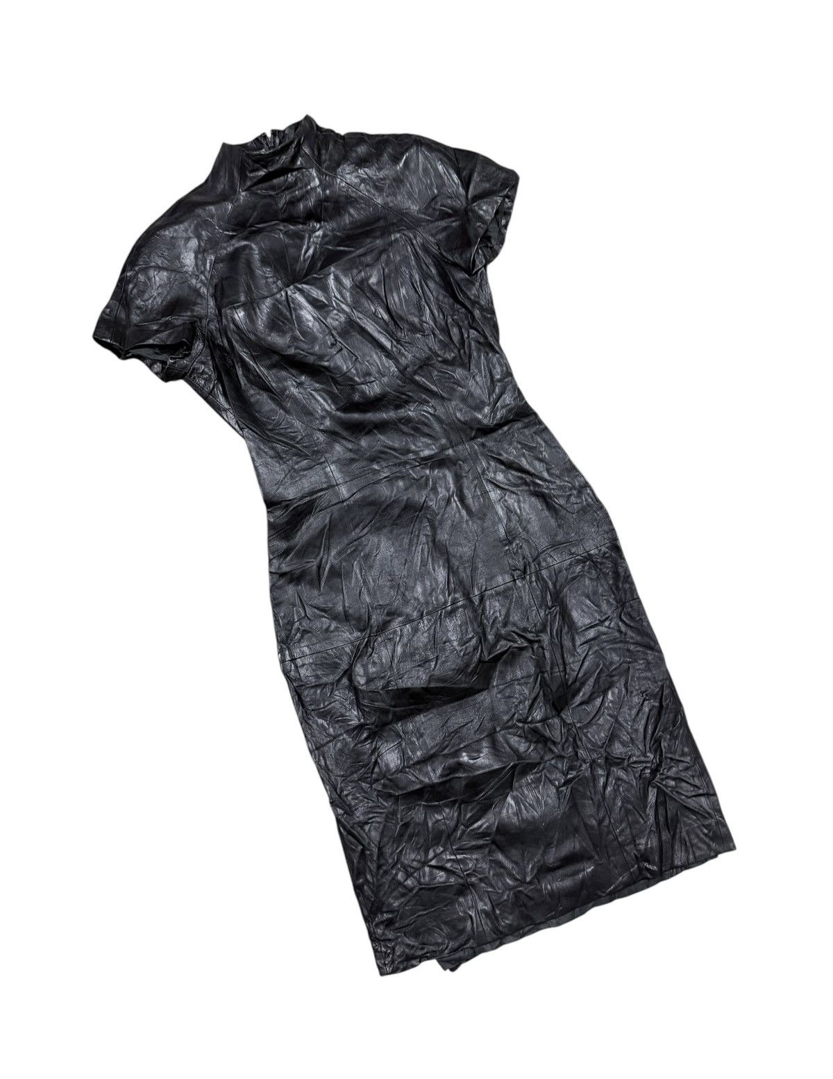 Gucci Vtg💥Gucci Era Tom ford Designer Dress Leather Black Size M / US 6-8 / IT 42-44 - 15 Thumbnail