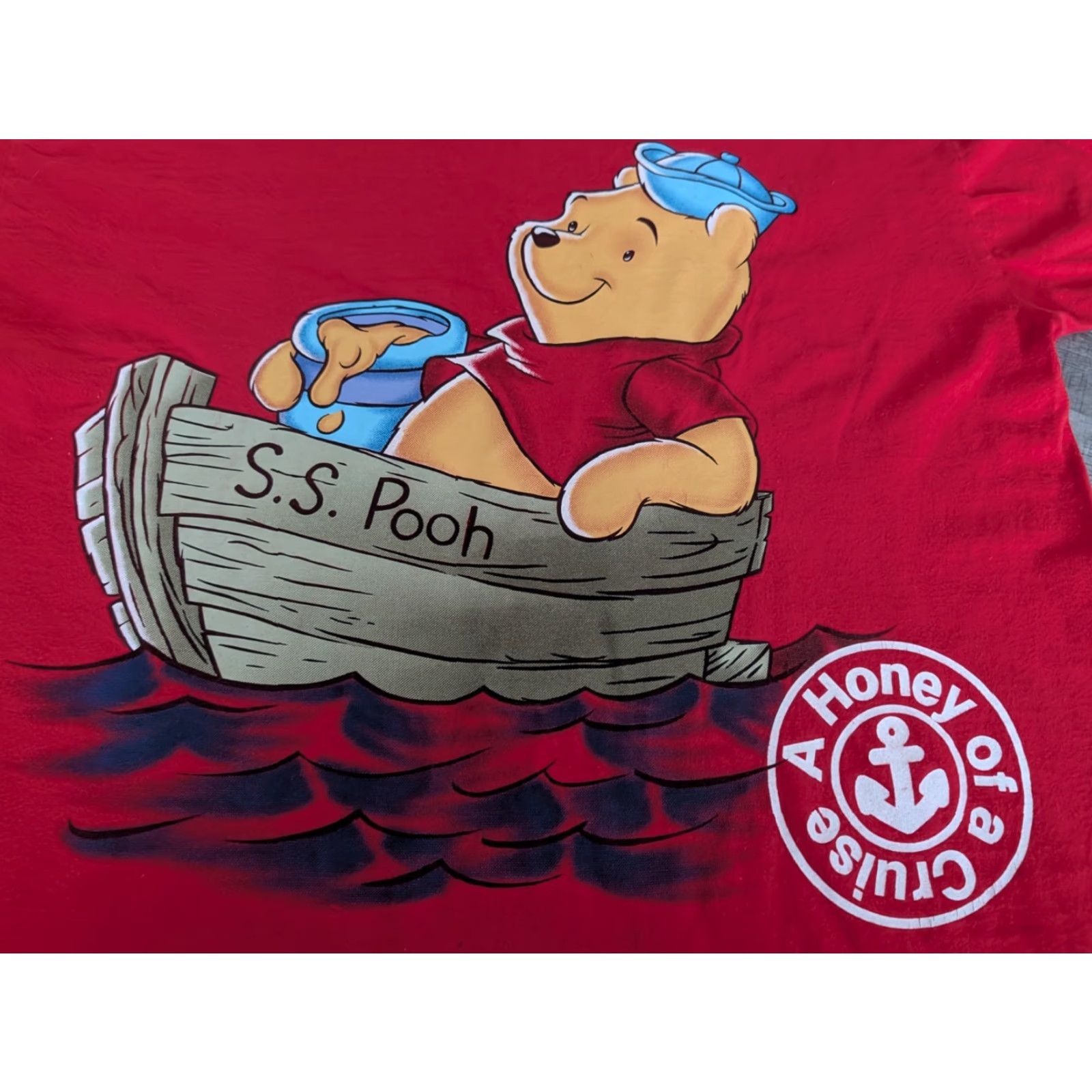 Disney VINTAGE Disney Pooh T-Shirt Men's XL Red Single Stitch 90s USA Made Crew Neck Graphic Print Shirt Size US XL / EU 56 / 4 - 3 Thumbnail
