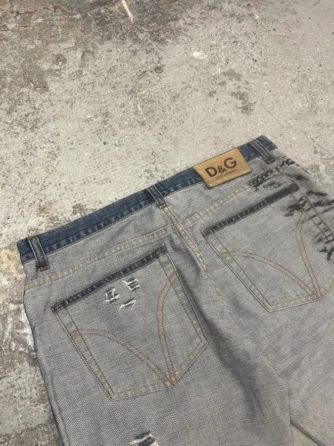 Dolce & Gabbana SS2002 Dolce & Gabbana Reversed Painted Effect Denim Jeans Size US 32 / EU 48 - 10 Thumbnail
