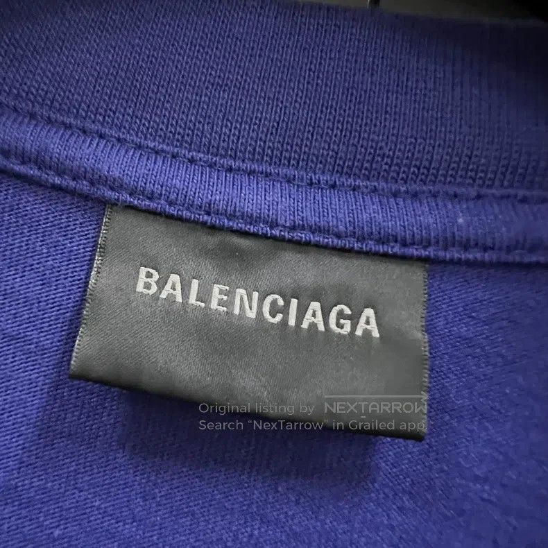 Balenciaga Balenciaga Blue Logo Embroidered Short Sleeve Size US S / EU 44-46 / 1 - 4 Thumbnail