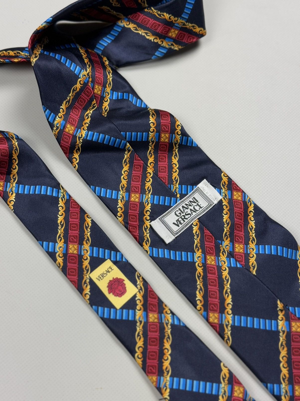Versace × Vintage Gianni Versace Vintage Patterned Silk Tie Size ONE SIZE - 7 Thumbnail
